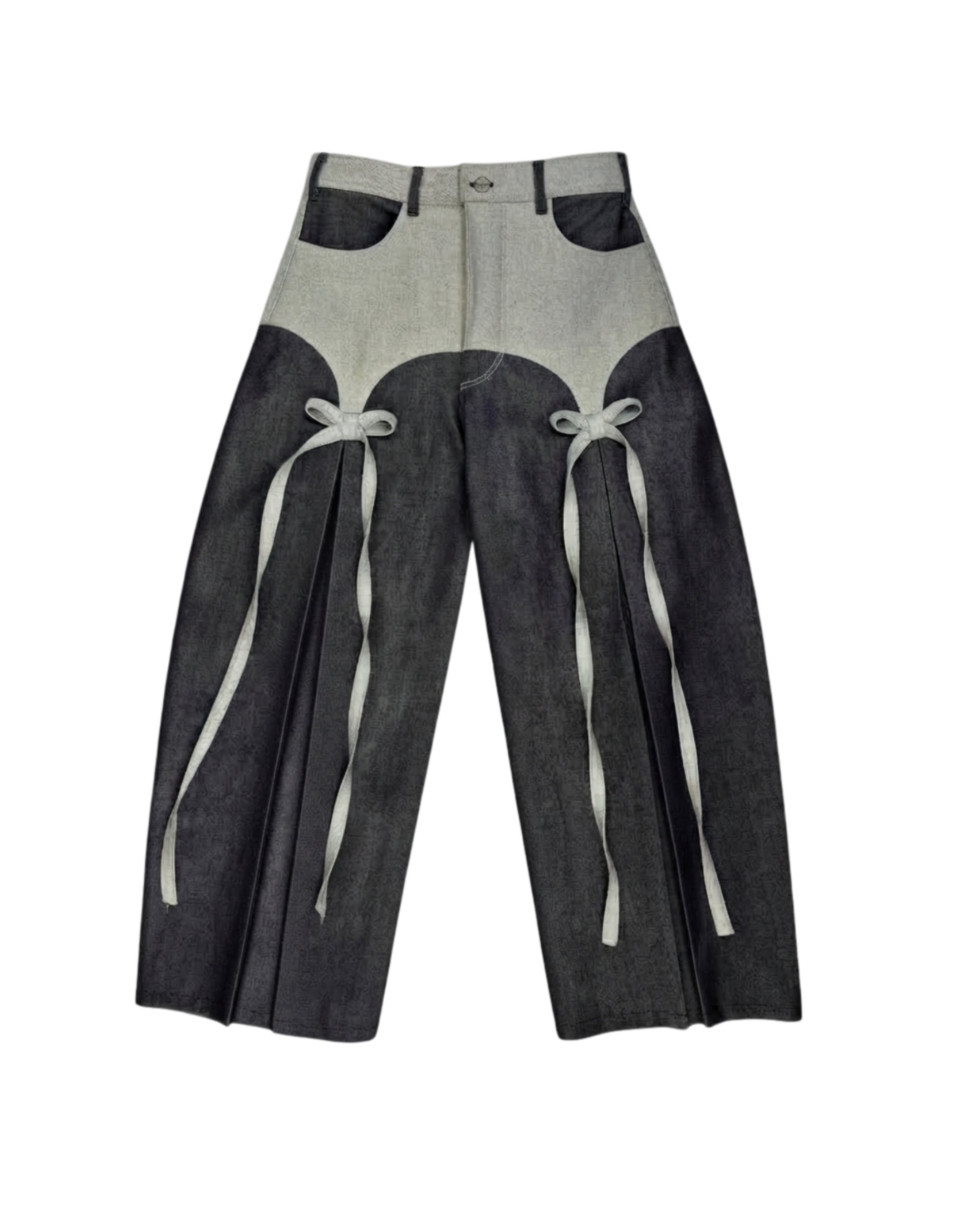 Black Garter Bow Pants