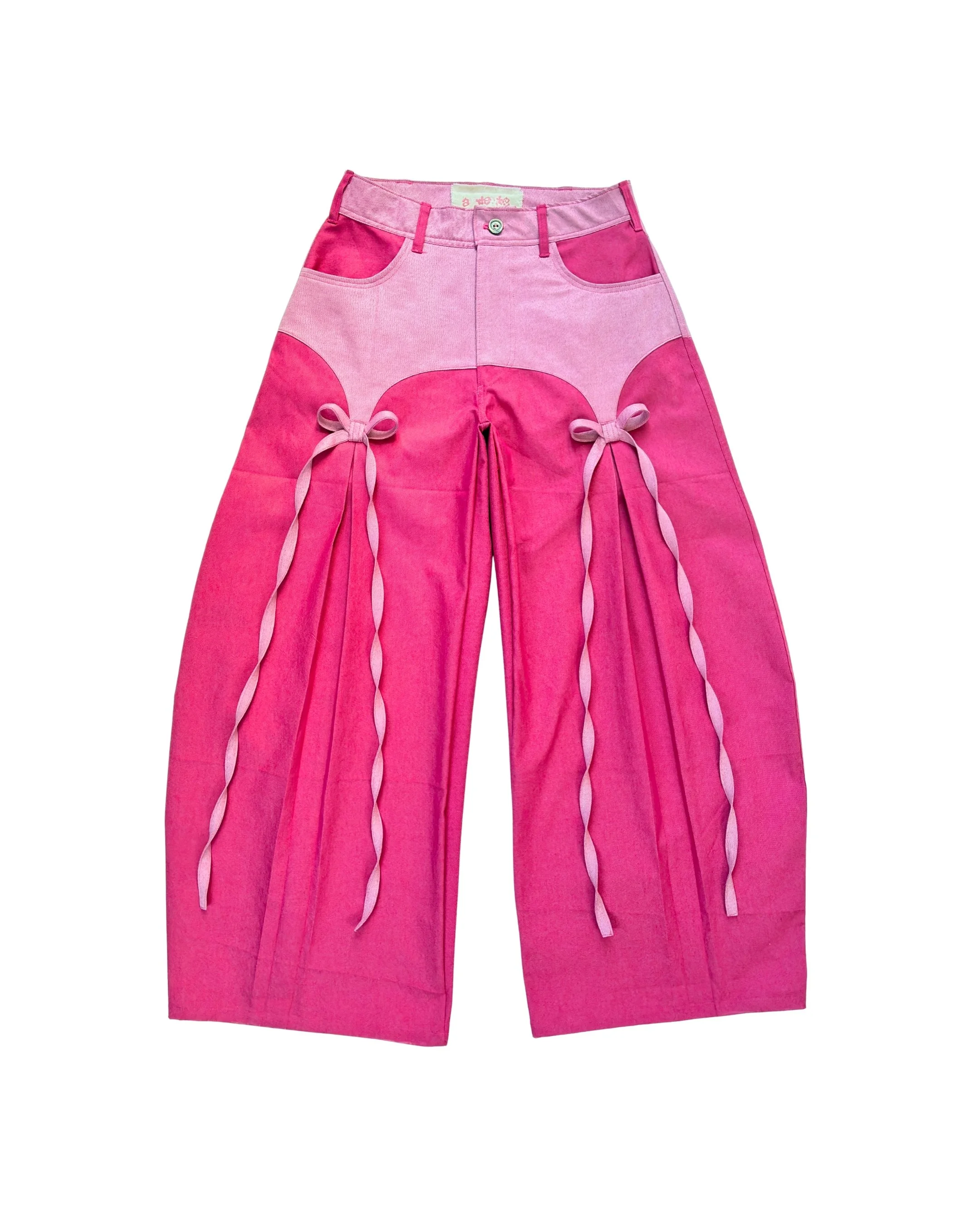 Pink Garter Bow Pants