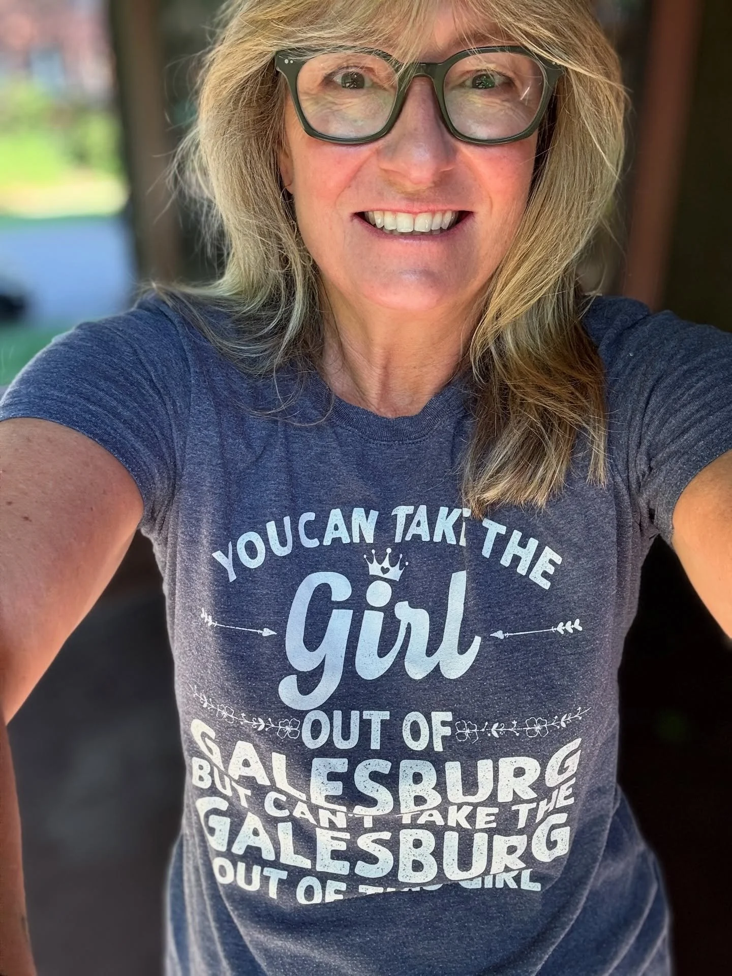 This awesome T-shirt, that does not lie, was a gift from my good friend, Karen Meyer Koijane, and my book is at the beautiful Galesburg Public Library because of Heather Hellenga. Hometown friends forever. 🥰 #galesburg #galesburgillinois #galesburgp
