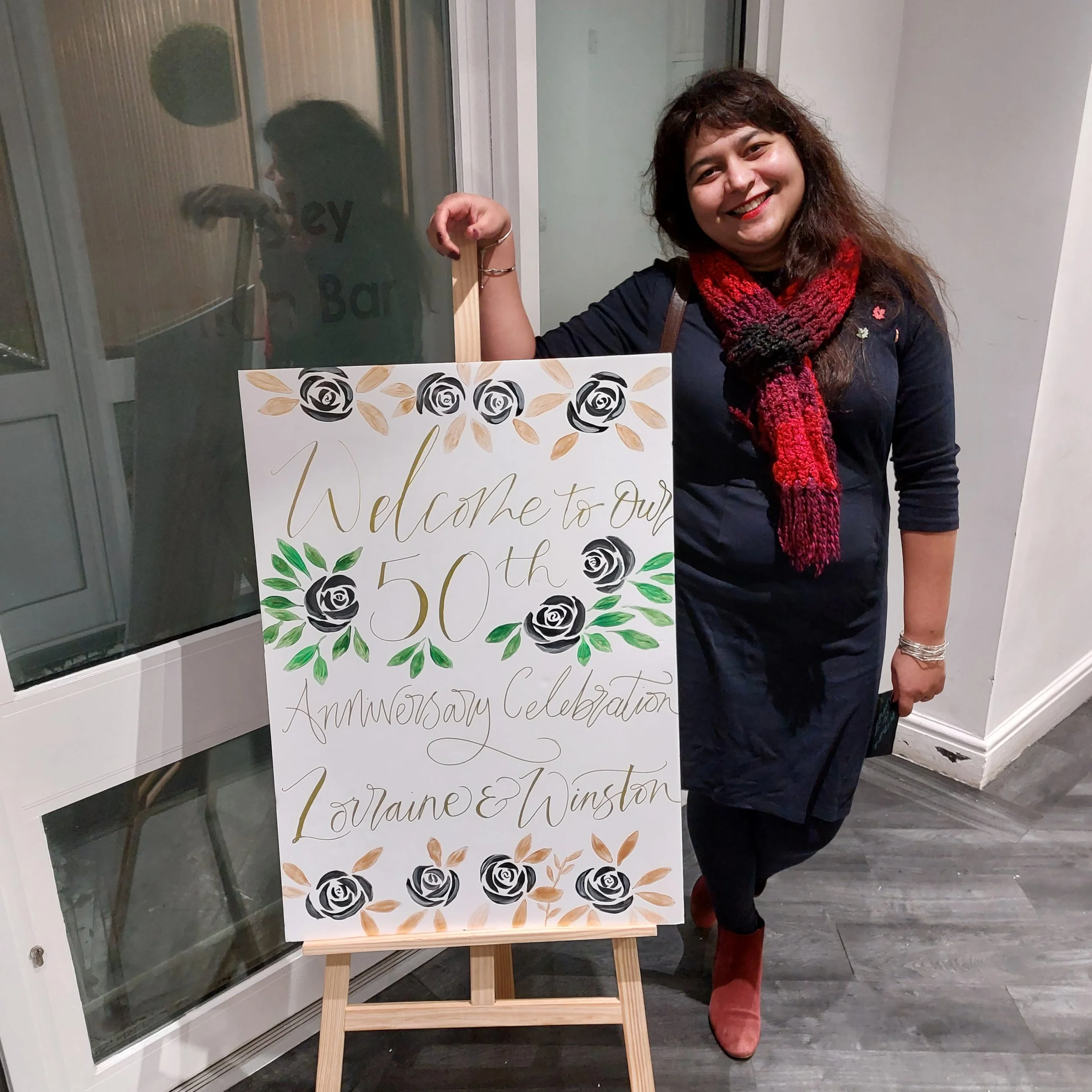Satvinder London UK calligrapher Live event artist commission event board.jpg