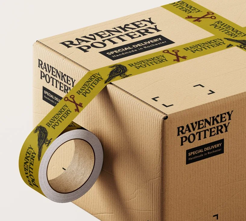 Shipping tape detail.