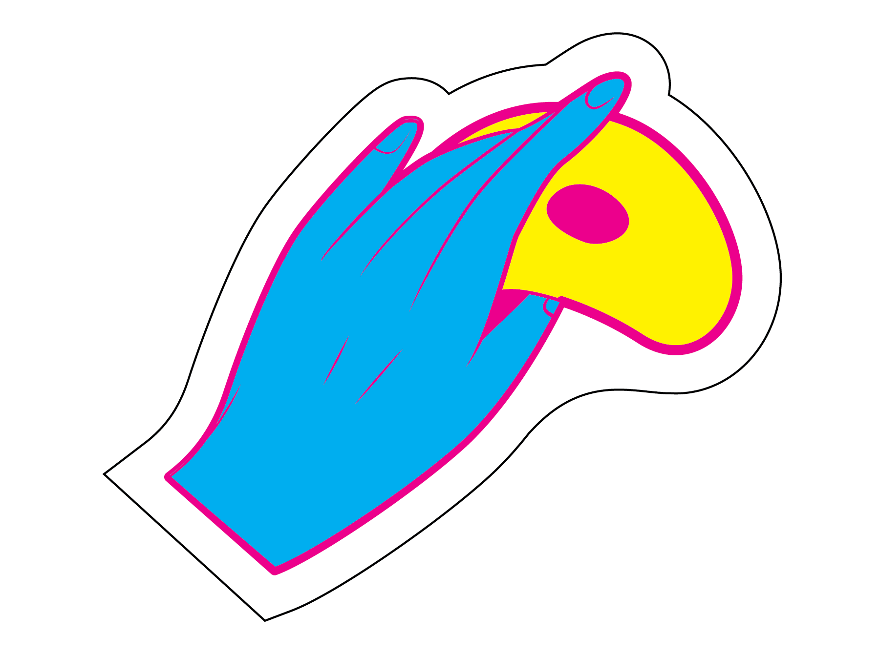 Sticker design, featuring common pottery and sculptural tool.