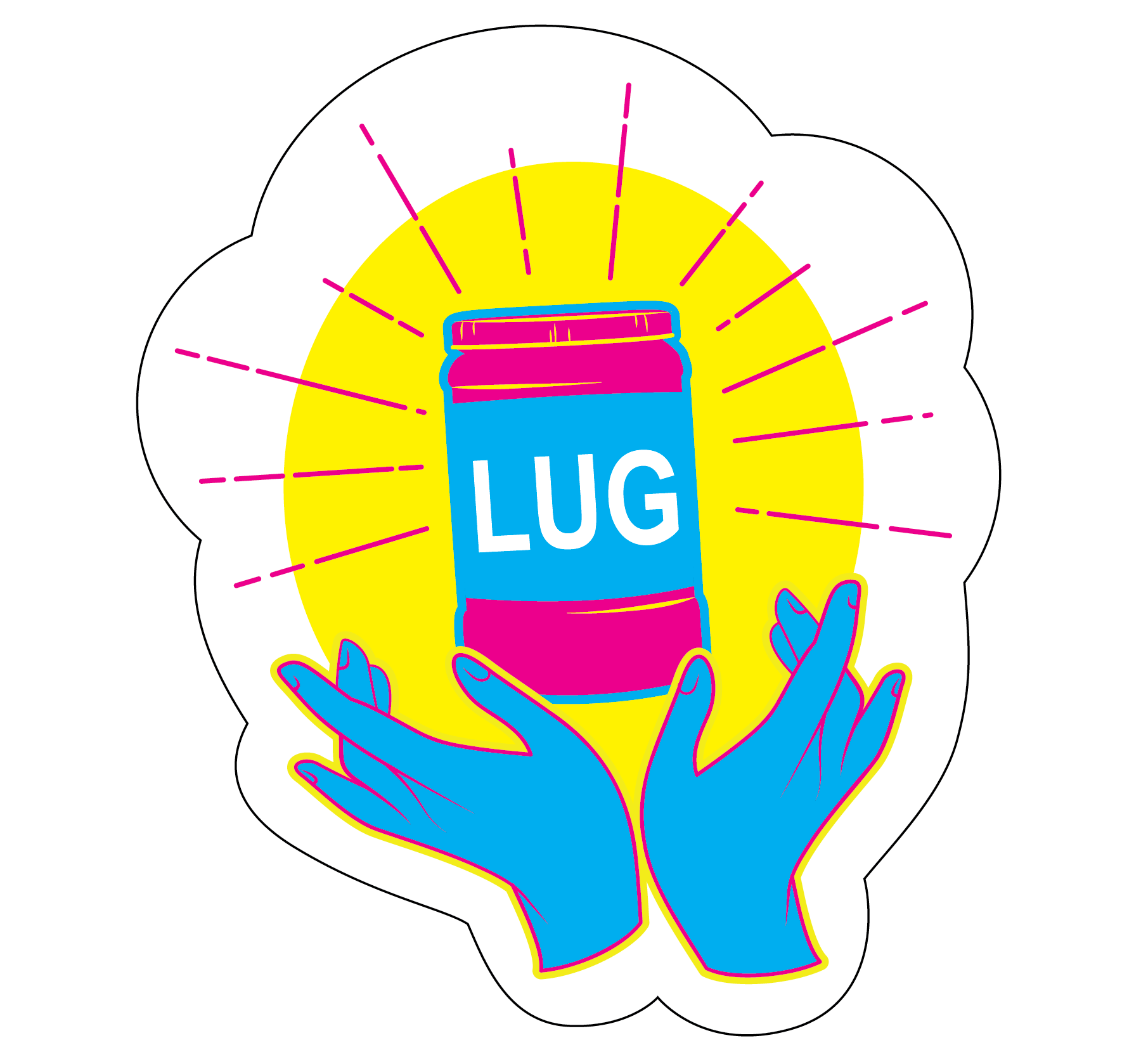 Sticker design, featuring common ceramic decorating material.