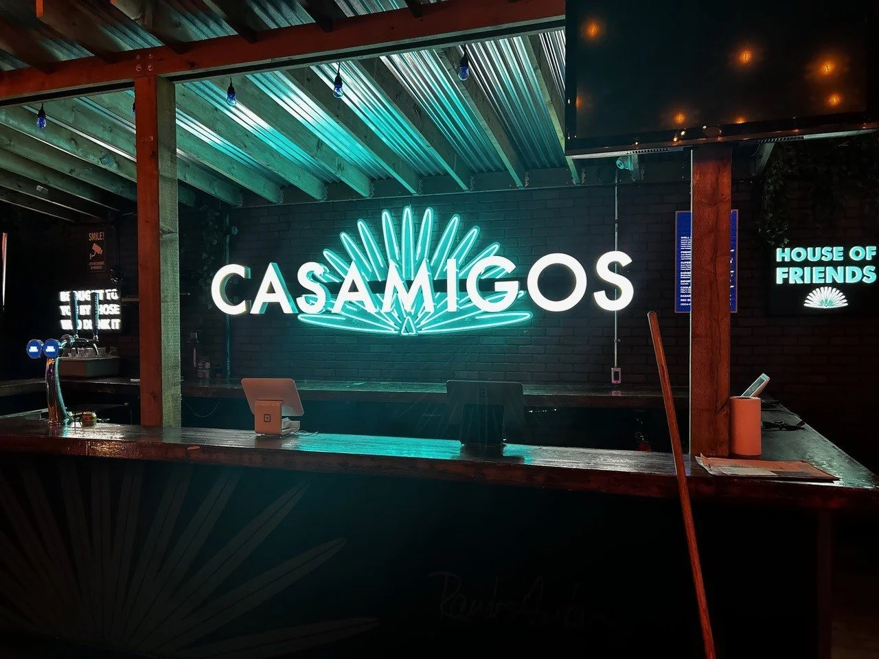 Casamigos Tequila glowing neon sign