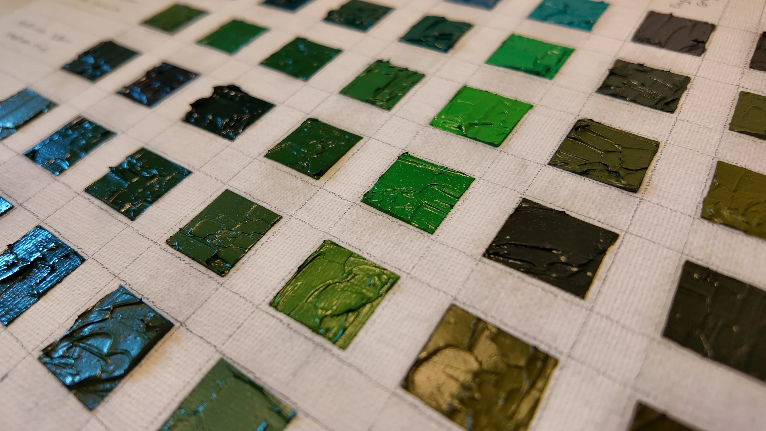 Colour Experiment: Mixing Greens in Oil Paint