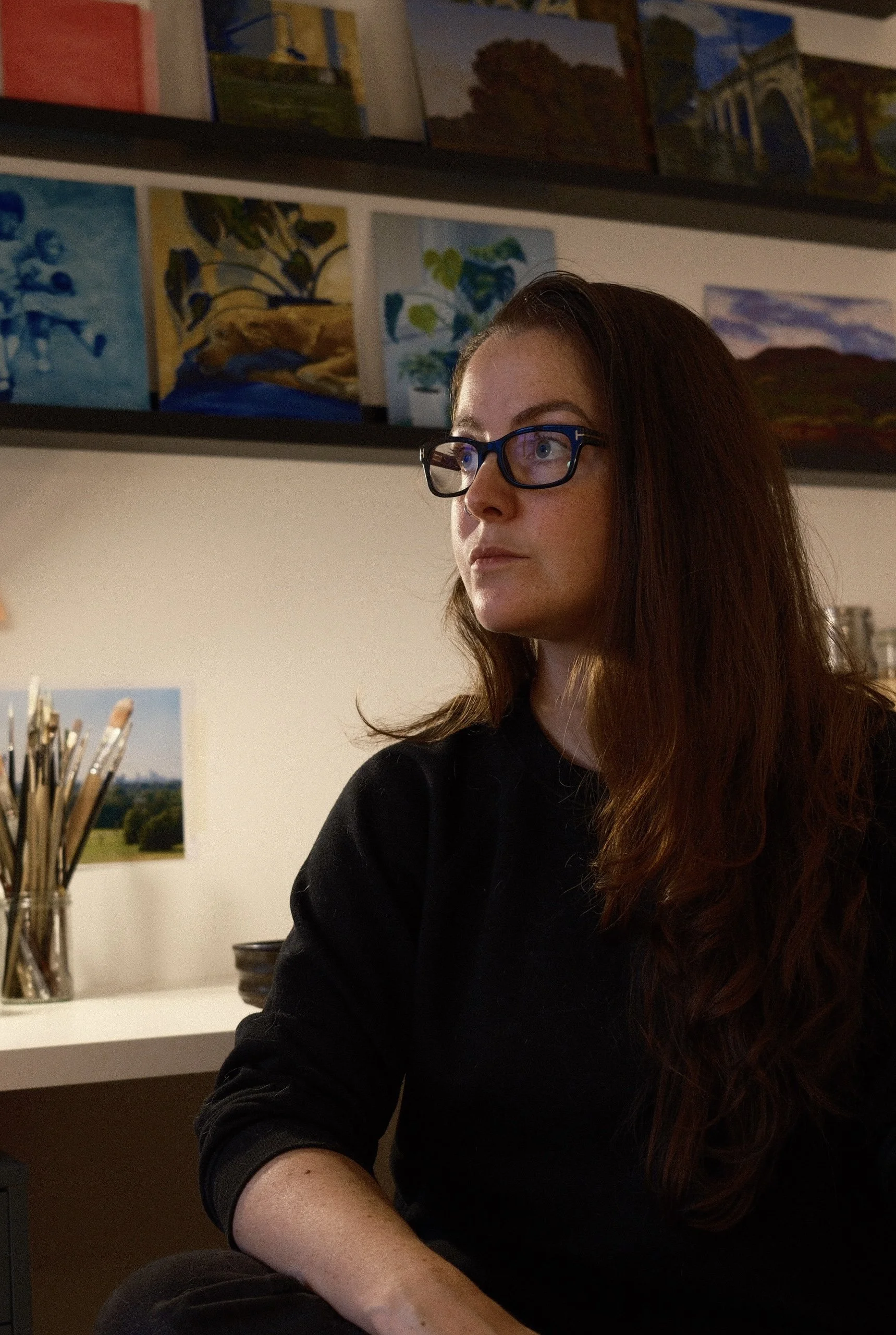 Fran Cresswell in the studio