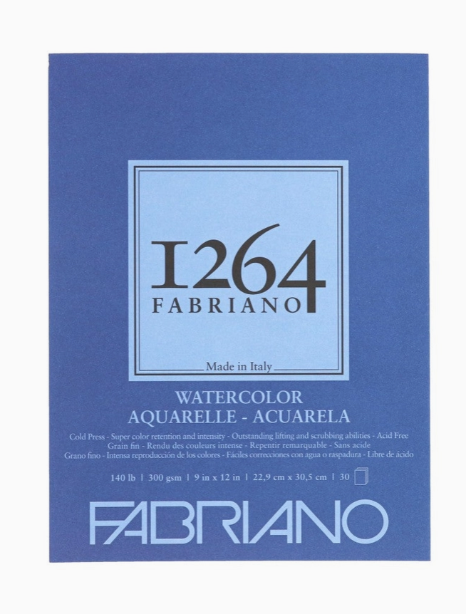 Fabriano 1264 Watercolor Pad, 140 140lb. (300gsm)