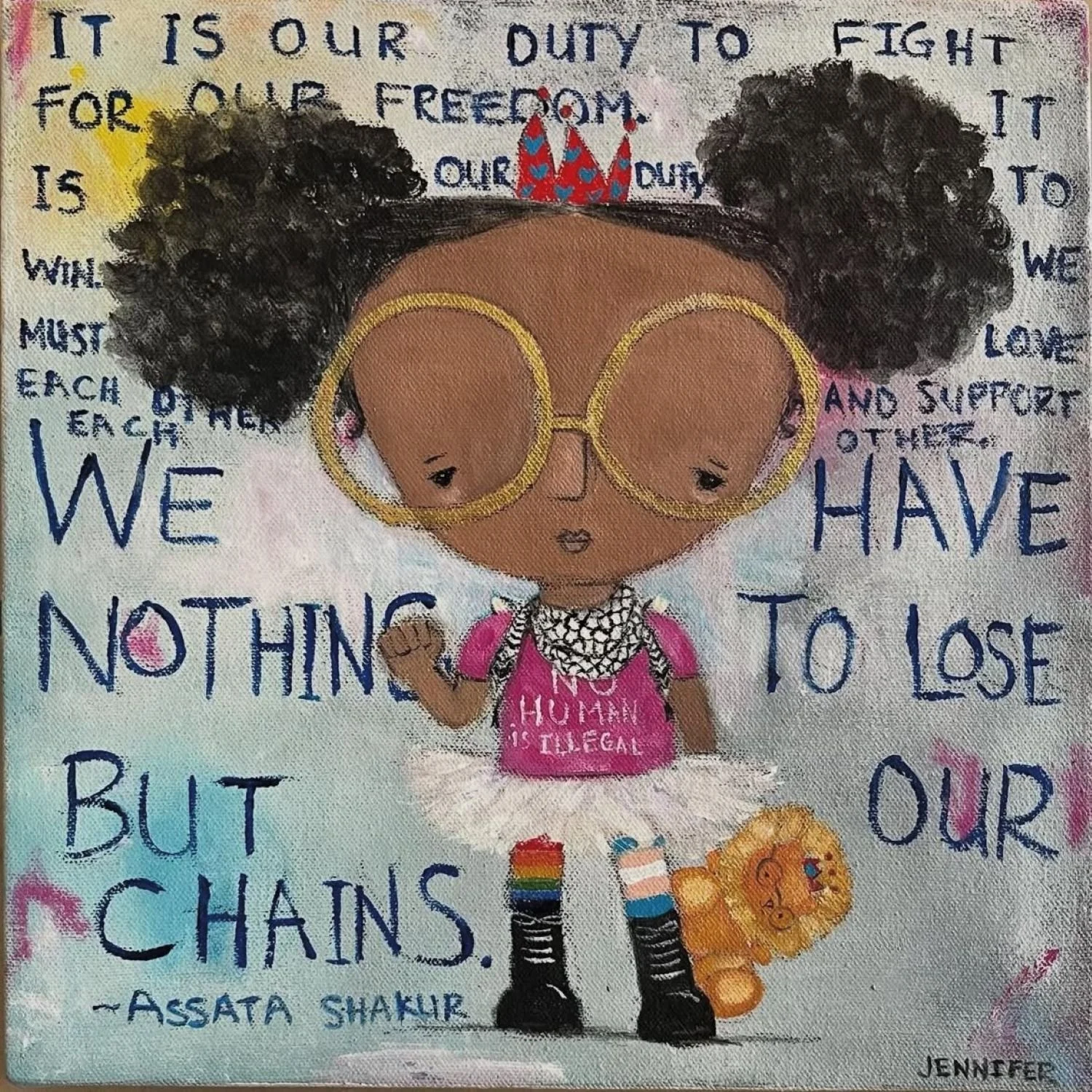 Nothing to lose, 12x12. original angel painting