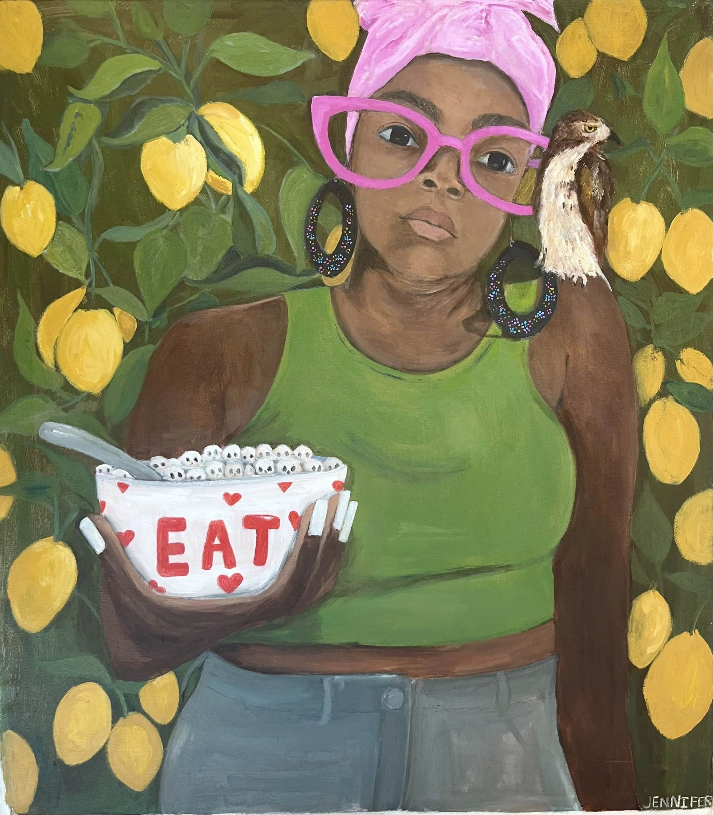 Woman with cereal, 32x36"