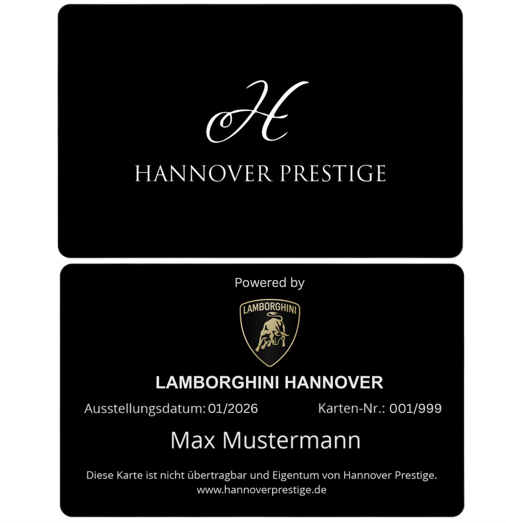 Die exklusive schwarze Hannover Prestige Karte aus Metall