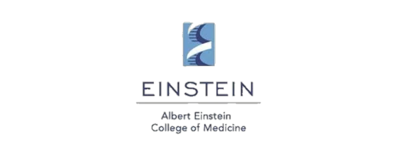 Albert Einstein College of Medicine logo with blue and white design