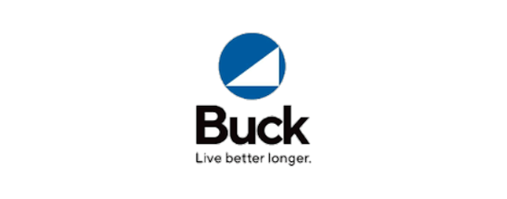 Buck logo with blue circle and white diagonal stripe, and the slogan 'Live better longer.'