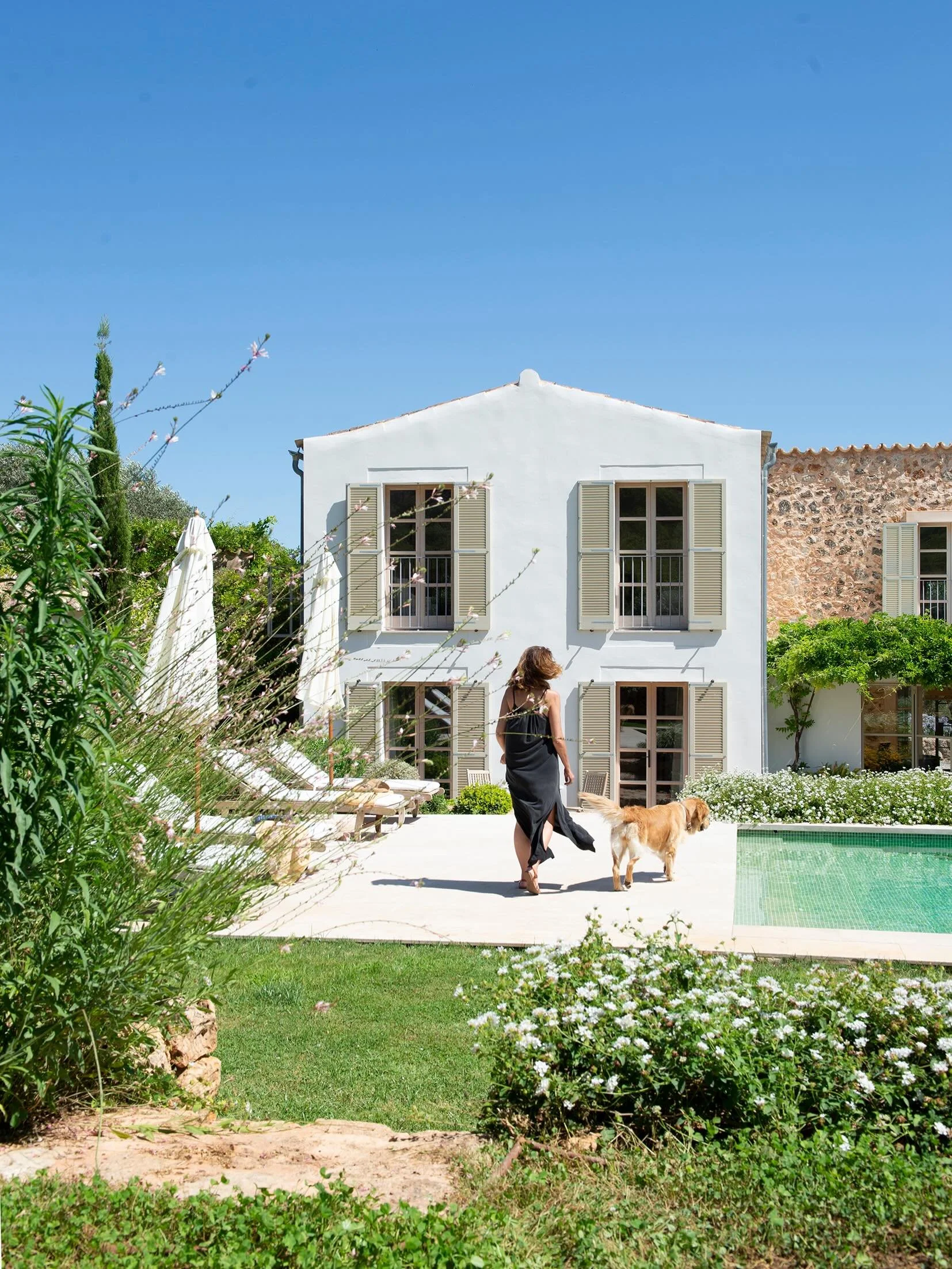 Like this song, some gardens stay with you for life. When we designed the garden at Es Rafal in Alaro, seen here, we wanted it to blend right in with the mountain, and complement the house. We created these stone terraces -bancals- where the slope wa