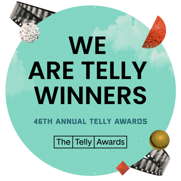 46th Annual Telly Awards badge reading We Are Telly Winners