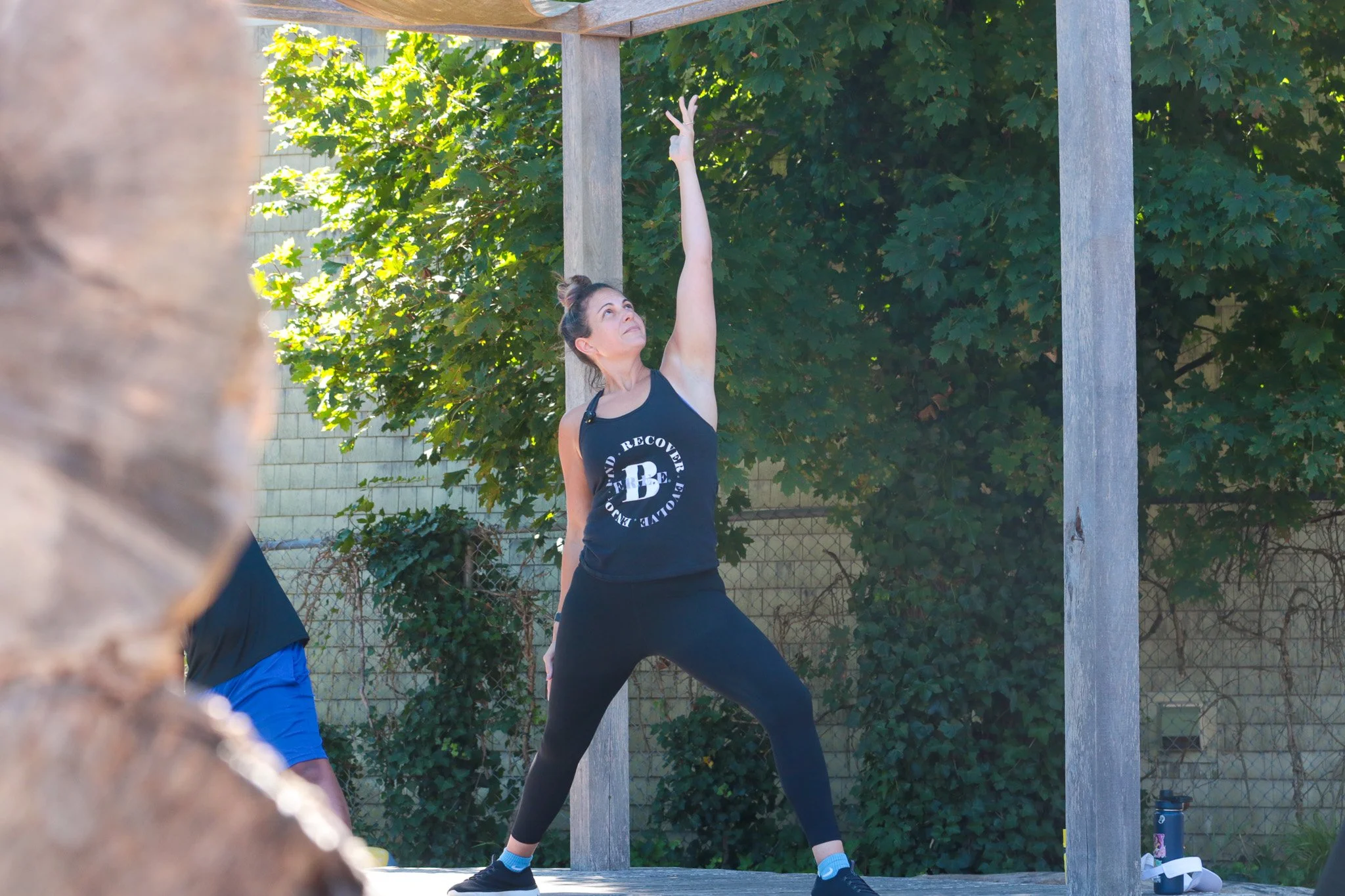 Outdoor yoga workshop at B Free Wellness by HunnidThousand productions