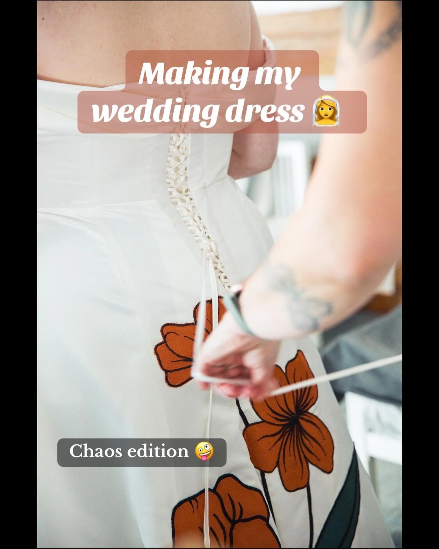 Since you all (one person) asked, here&rsquo;s how I made my dress!

Between work and moving studios it was pretty stressful to say the least, but we got there!

Photos at the end by @andrewabweddings 

(If you saw the spelling mistakes, no you didn&