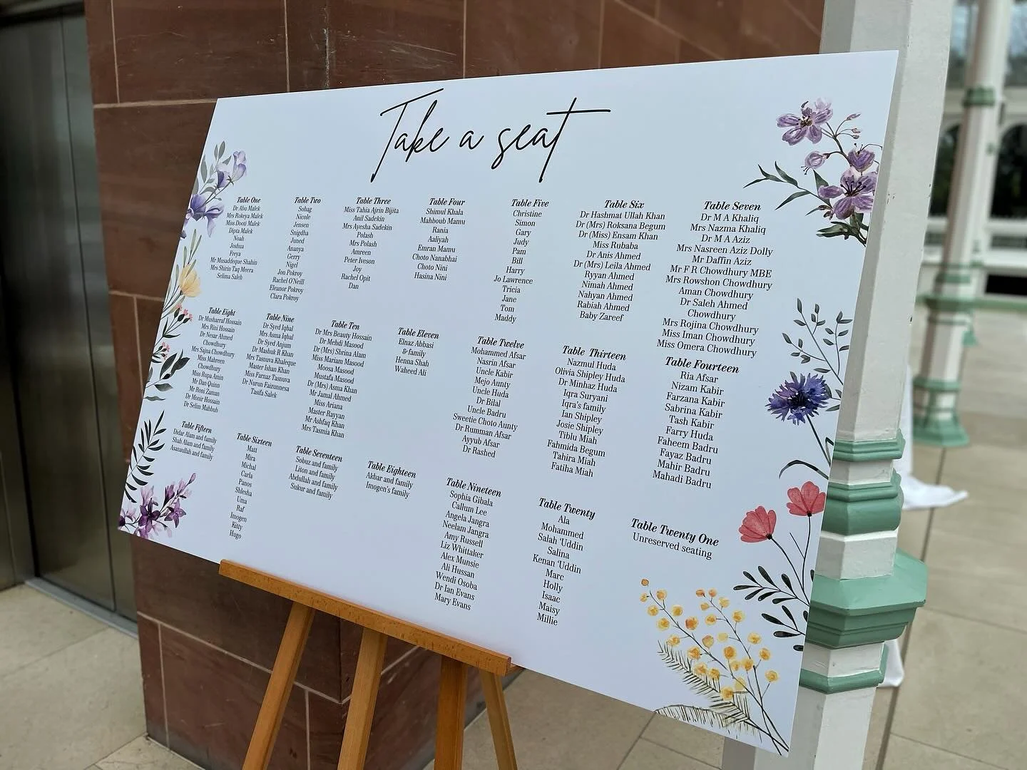 Spring florals seating chart for K&amp;S 🌺💐🌸