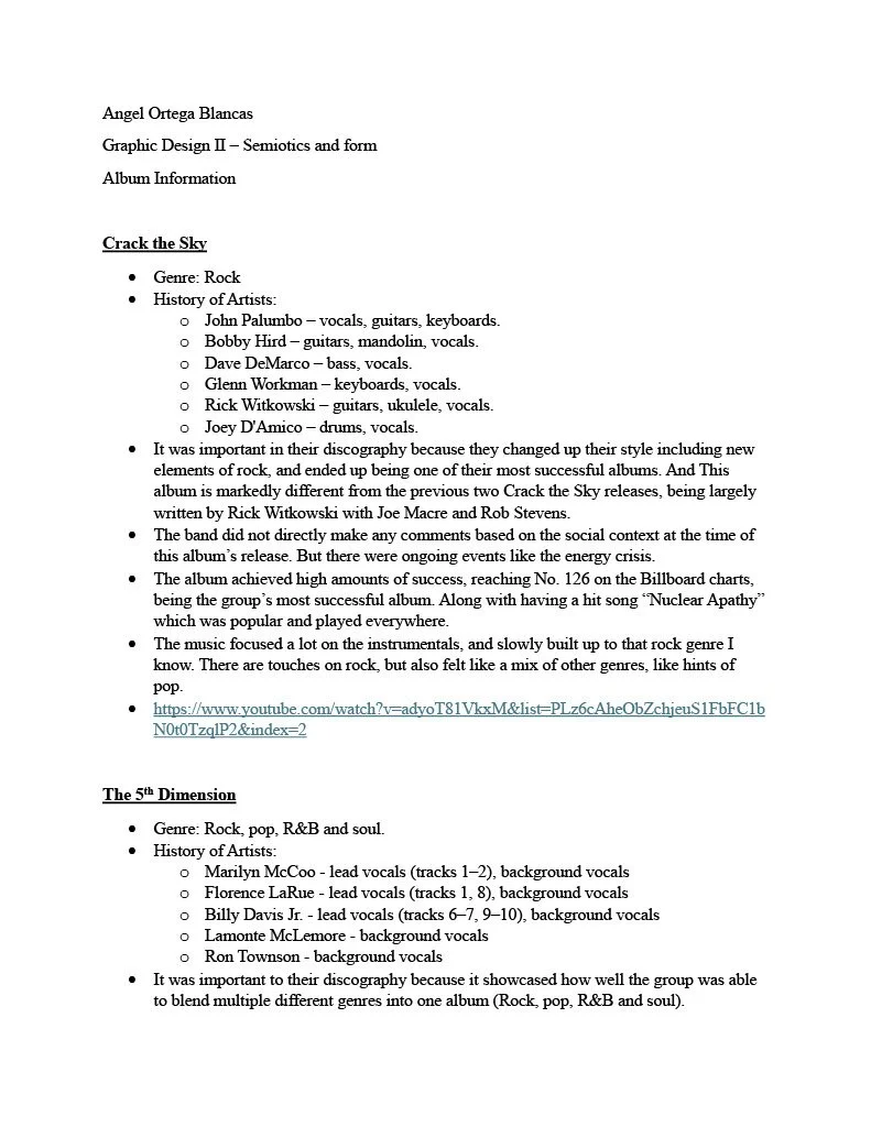 Background information on the group/album.