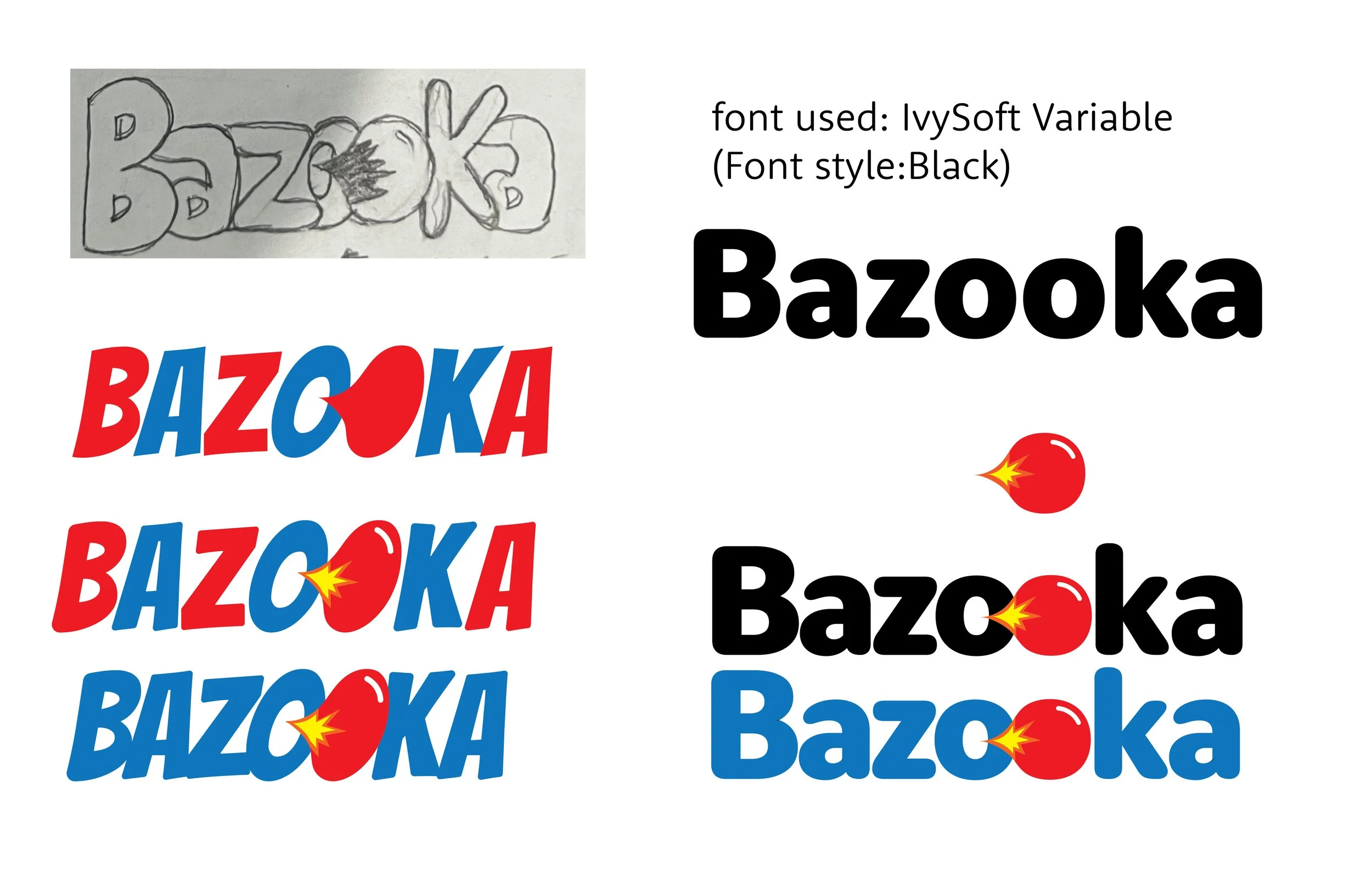 I picked the best logo sketch, and decided to digitize it. Like I mentioned, this logo sketch ties back to the playfulness of the name. I stuck with the original colors of the brand because it worked well with the symbolism and playfulness I was goin