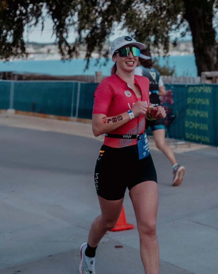 Hannah Martin running strong at an Ironman event having followed the Bowstead Performance Framework
