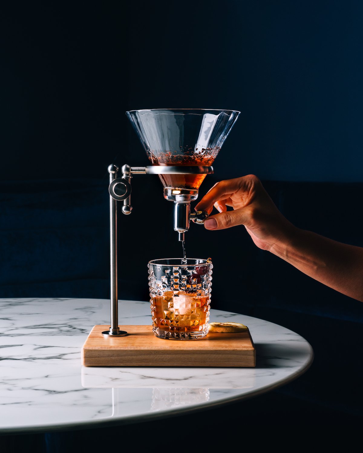 Photo of cocktail being poured at Little Dipper by Nick Johnson Photography
