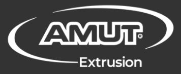 AMUT Extrusion logo on a dark background