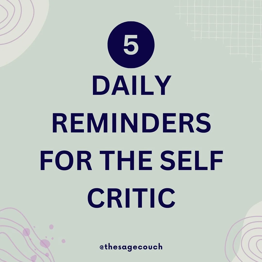 Ooof! The inner critic voice can be mean. She IS the mean girl we all grew up with. 🗣️

Sometimes she can get so loud she distracts us from being our best self ✨

When you start getting self critical, use these reminders&mdash;say them, think them, 