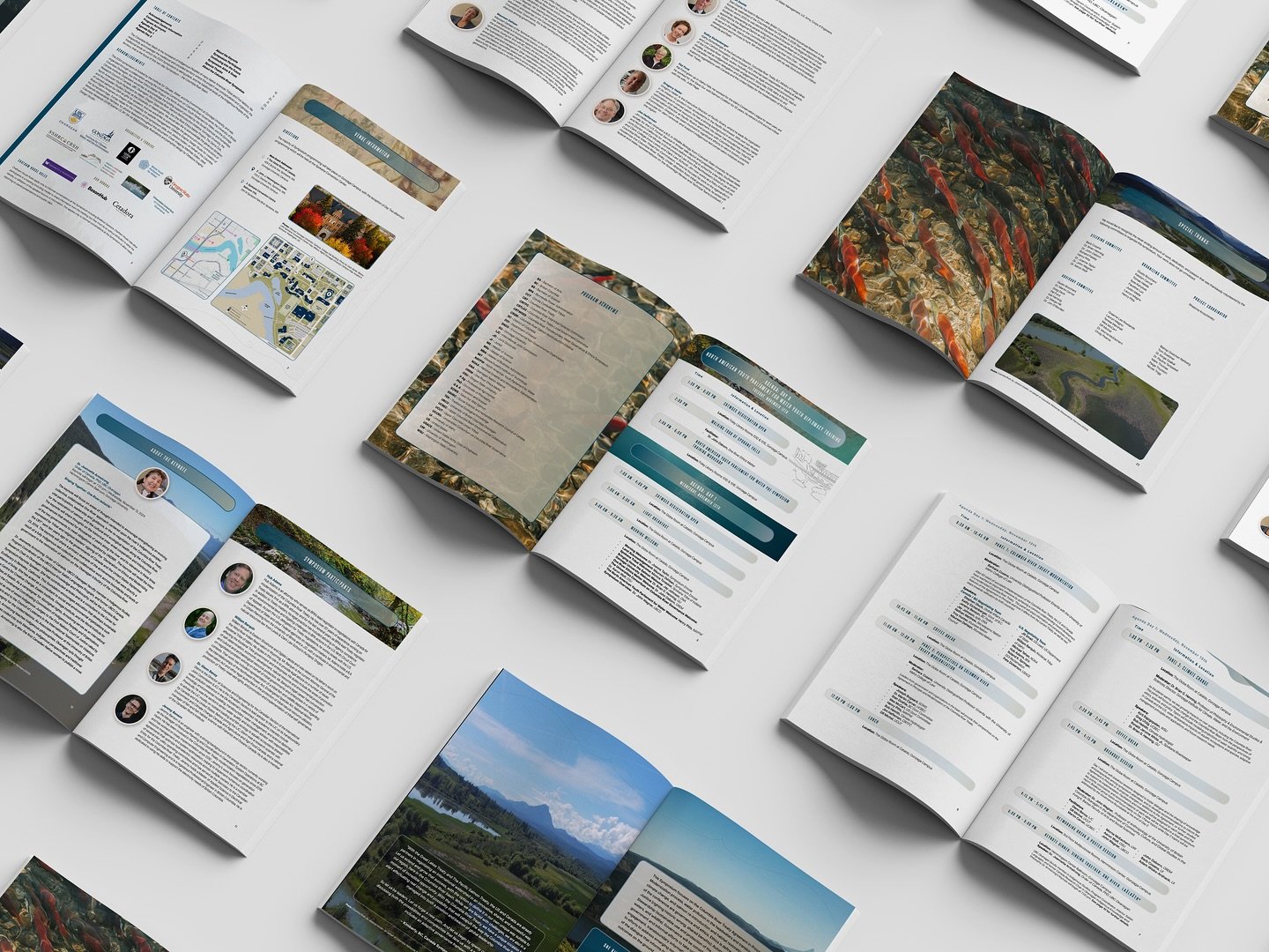 24-pg program &amp; brand ID created for the @ubcokanagan&rsquo;s Columbia River Transboundary Water Governance &amp; Ethics Symposium 🤍🌊

This pamphlet and brand ID took about a month to complete in collaboration with the UBCO team and organizers/