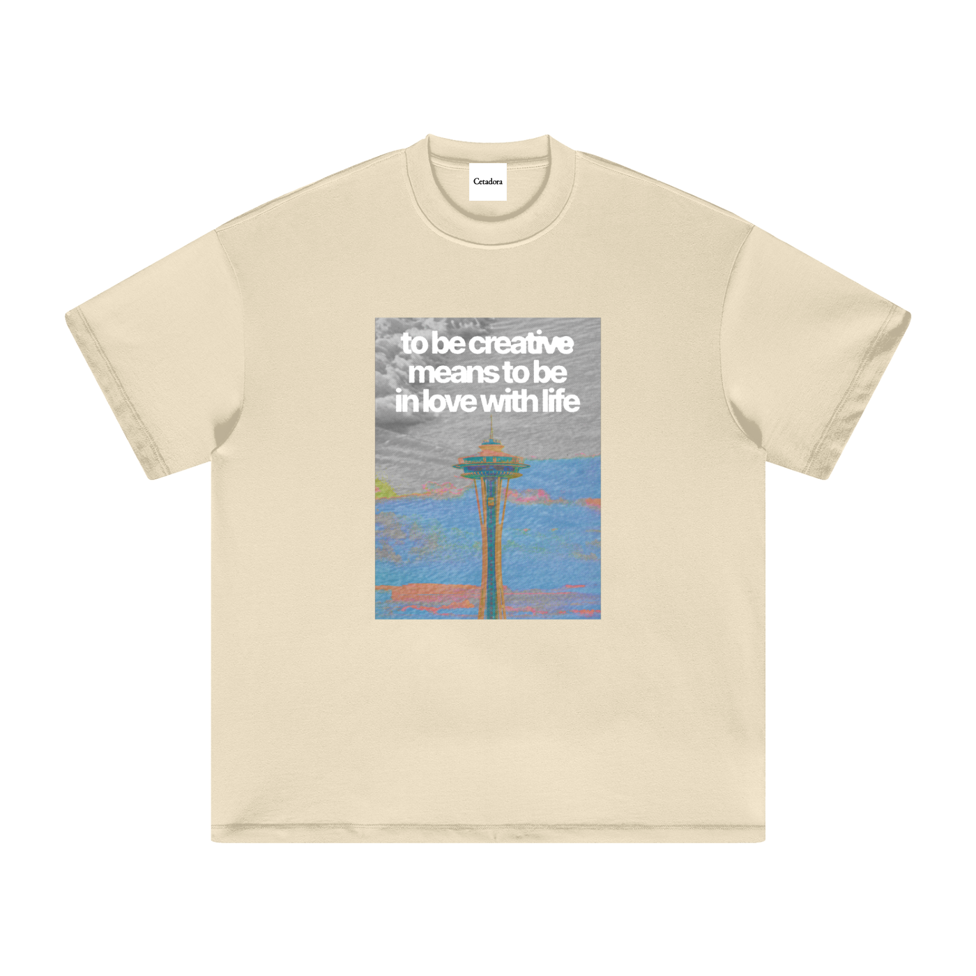 To Be Creative Space Needle Oversized Cotton Tee