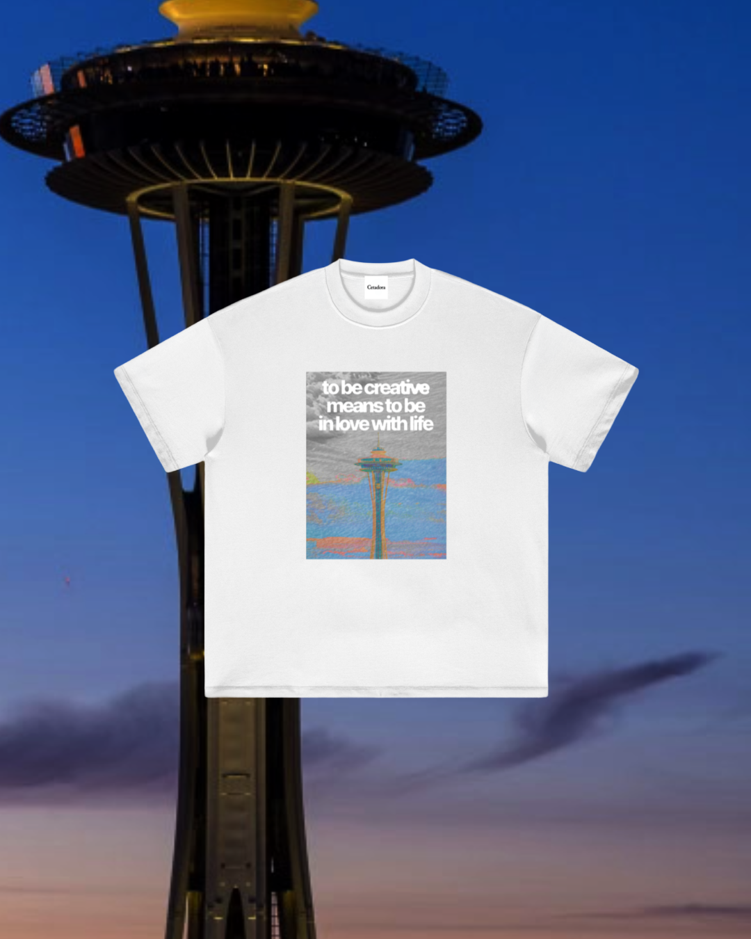 To Be Creative Space Needle Oversized Cotton Tee