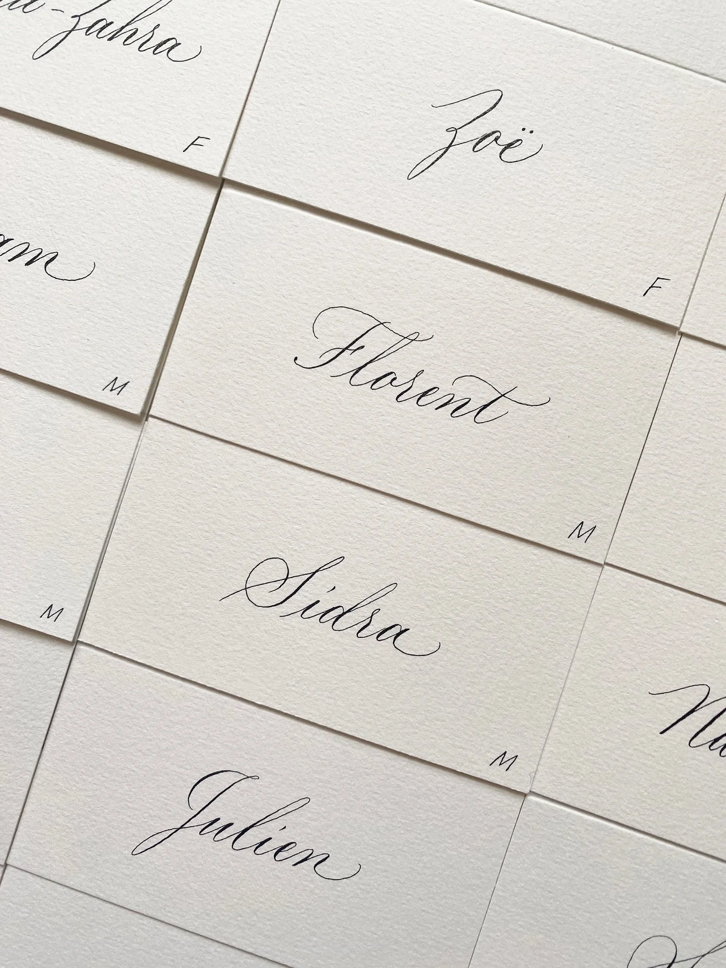 I&rsquo;ll never tire of classic black ink on off-white paper. 🤍 These dinner placecards were for an intimate wedding at the @ritzcarltonmontreal.