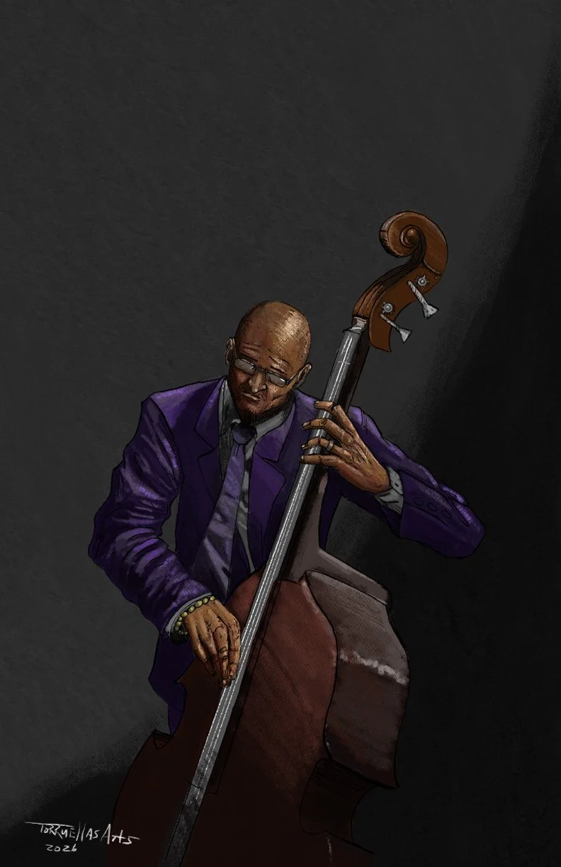 Echoes in Indigo. 
Jazz Fest Music Poster. 
Size: 11" x 17 " 
Digital