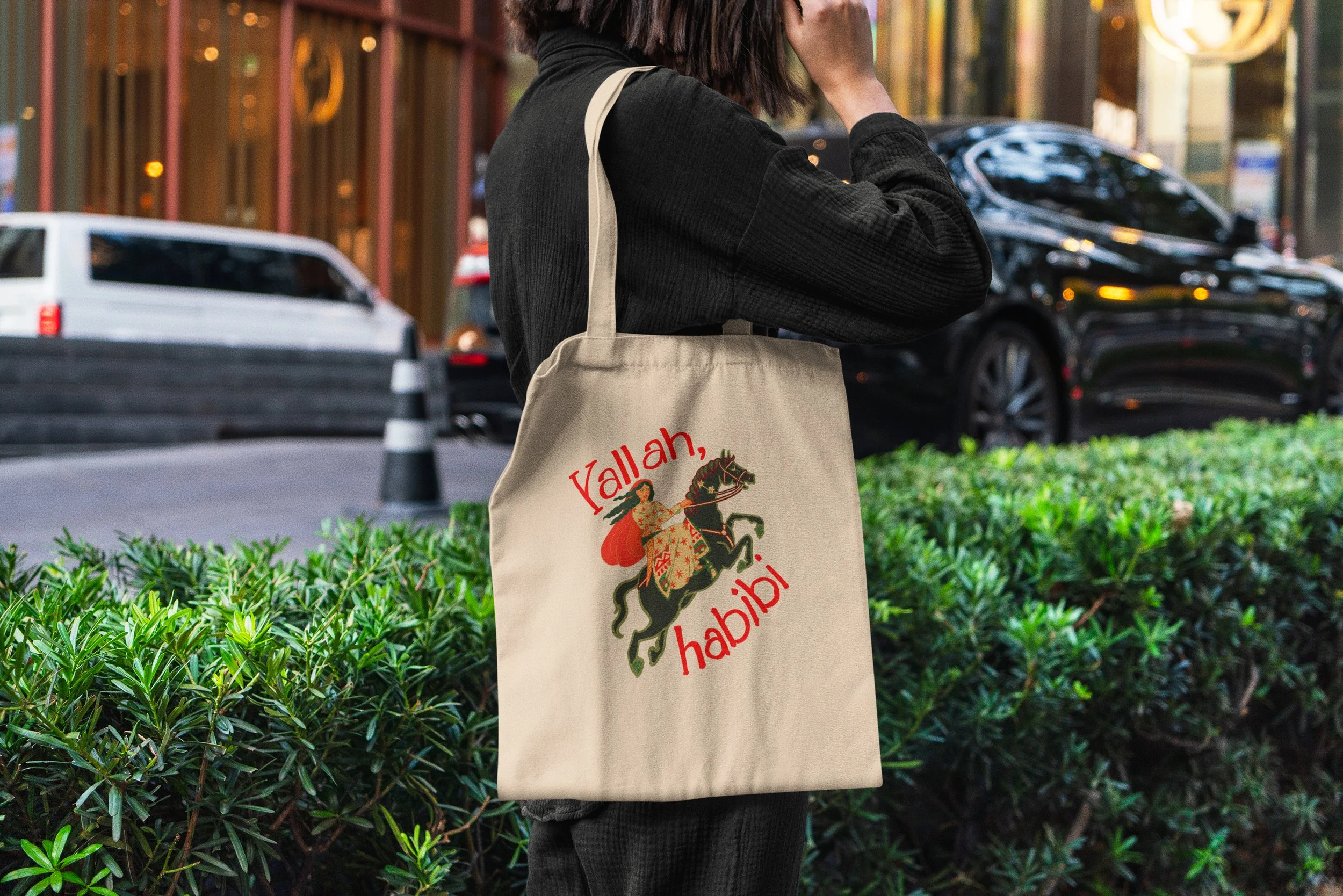 Yallah Habibi Tote Bag - Lebanon Arabic Aesthetics - Gift for her or him