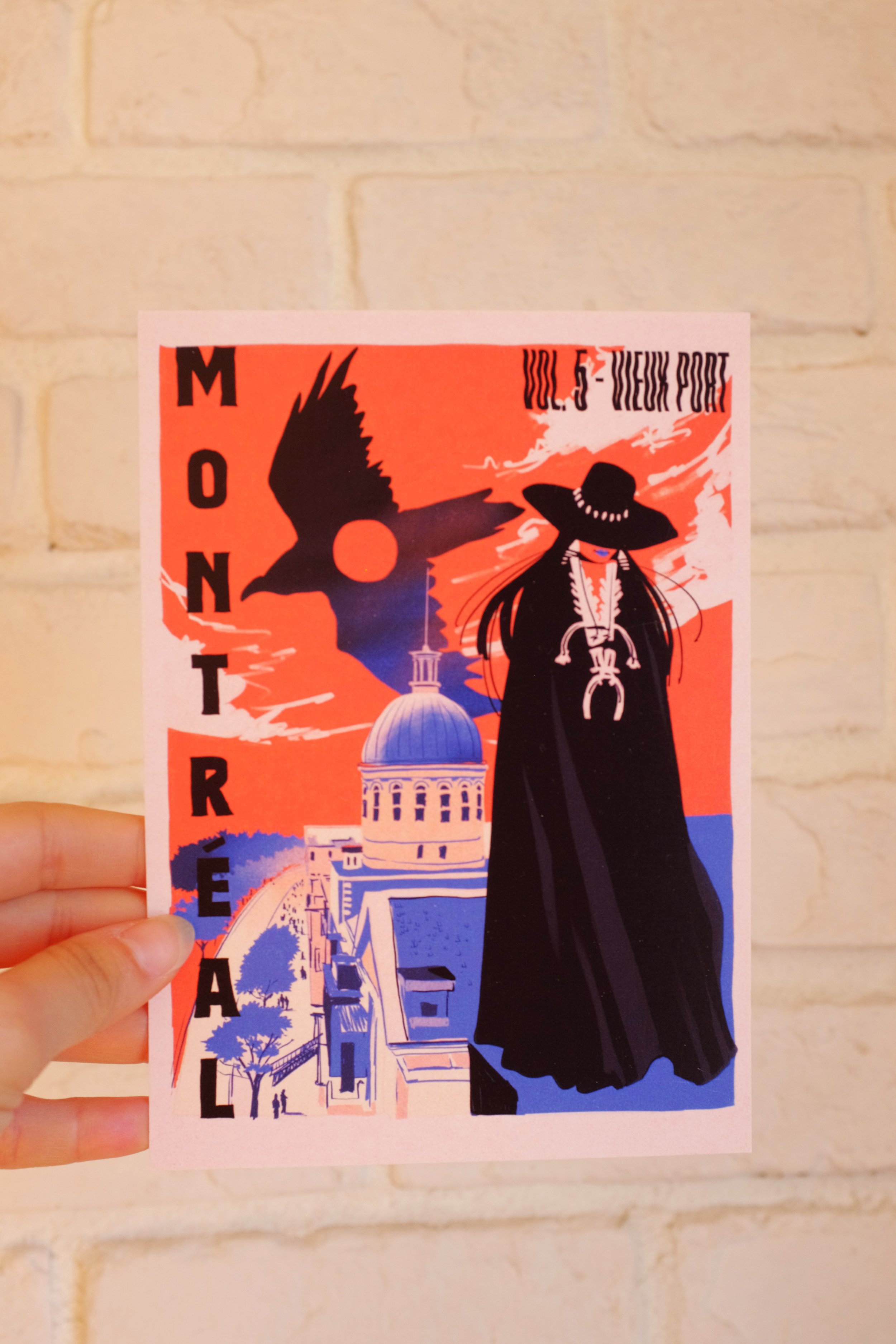Pulp Cities Montreal Old Port Postcard 5x7 in | Vintage Art Print