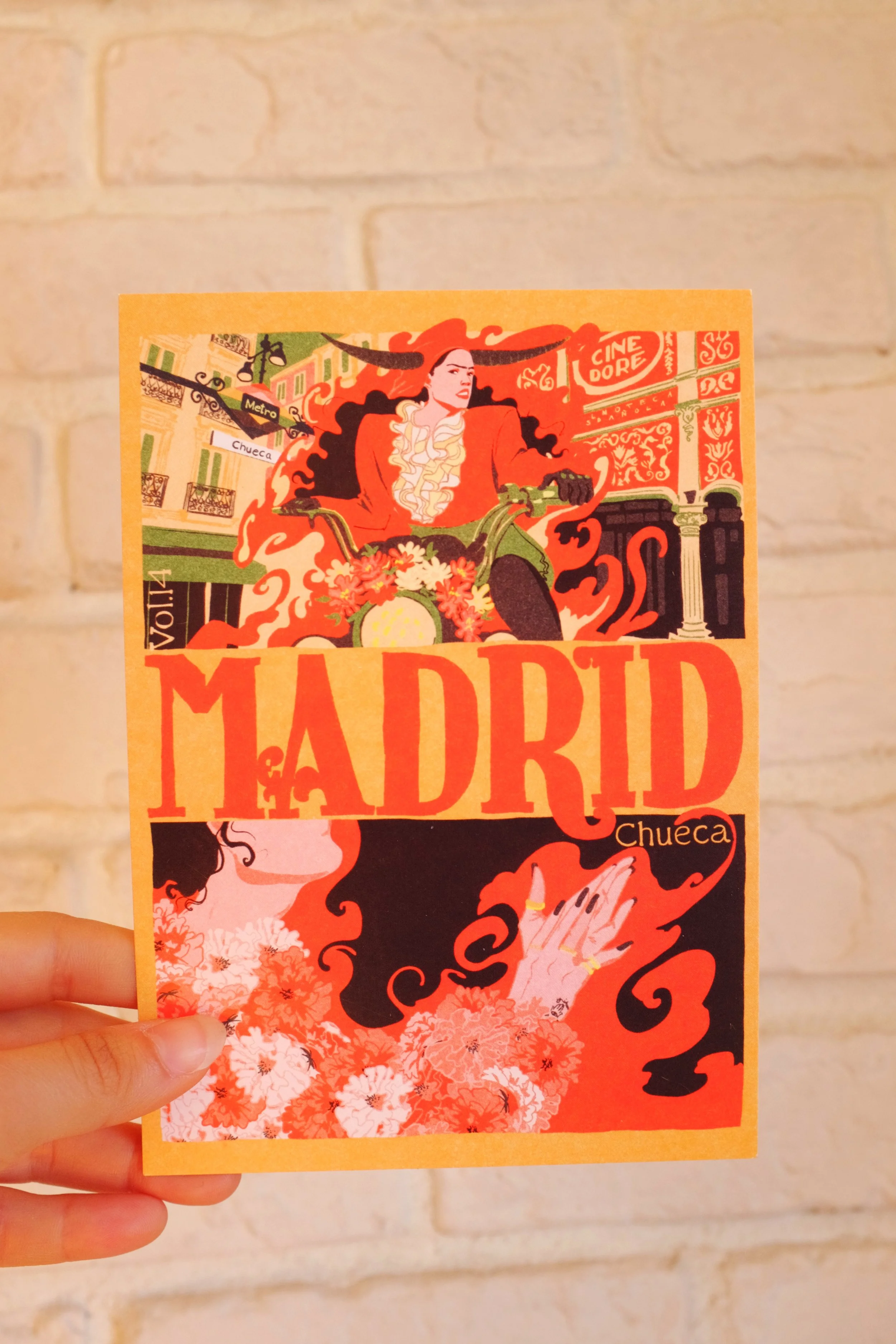 Pulp Cities Madrid Postcard 5x7 in | Vintage Art Print