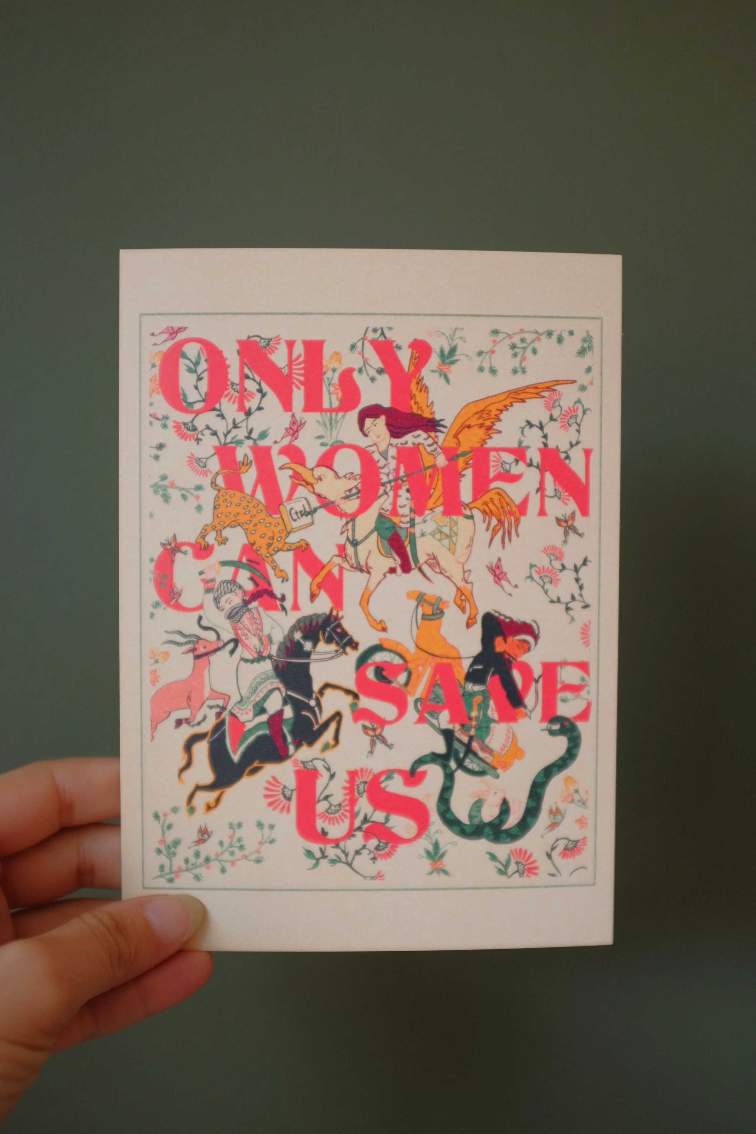 Only Women Can Save Us Postcard 5x7 in | Vintage Art Print