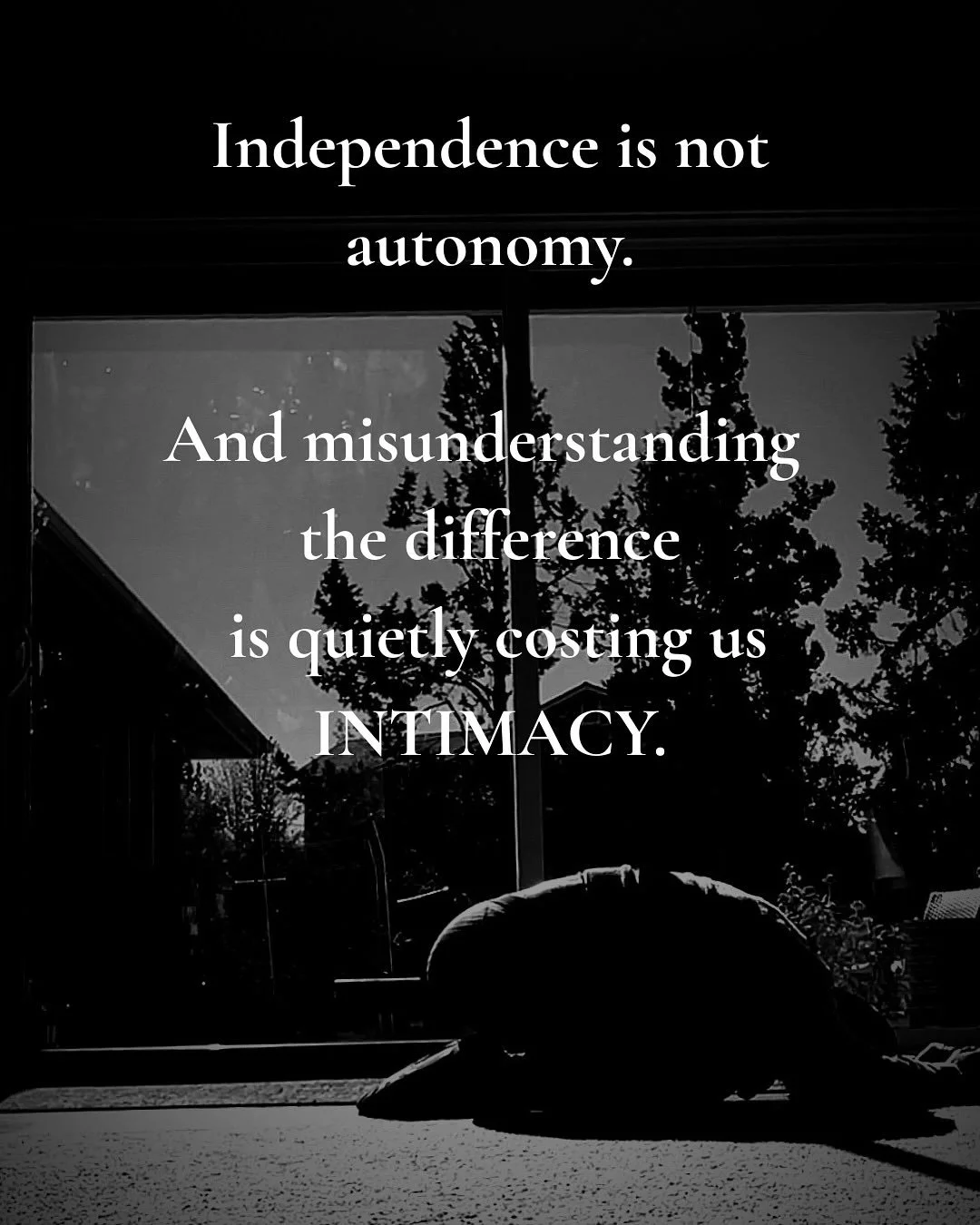 Independence is not autonomy.

Distance can regulate the nervous system.
Relief can feel like &ldquo;freedom.&rdquo;
Protection can sound like &ldquo;this is just who I am.&rdquo;

Here&rsquo;s the quiet contradiction:

Avoidant structures desire int