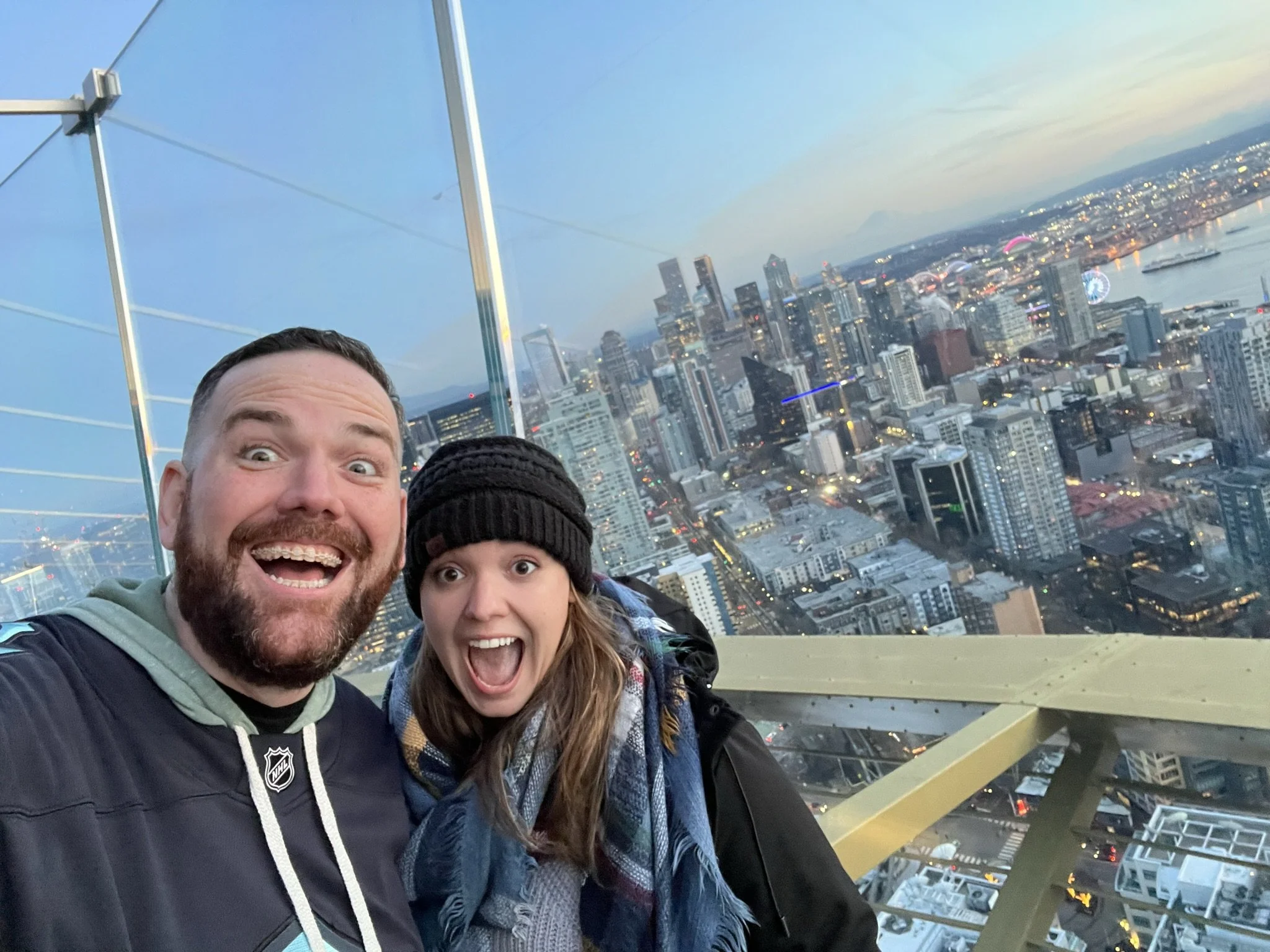 MEGAN FACE! First Kraken game and first trip to the Space Needle together