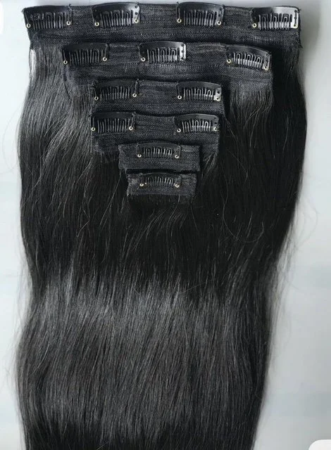 Weft Hair Extensions Clip-Ins 100% Raw Vietnamese Straight