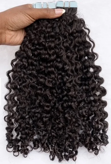 Weft Hair Extensions Tape-In 100% Raw Vietnamese Burmese Curly