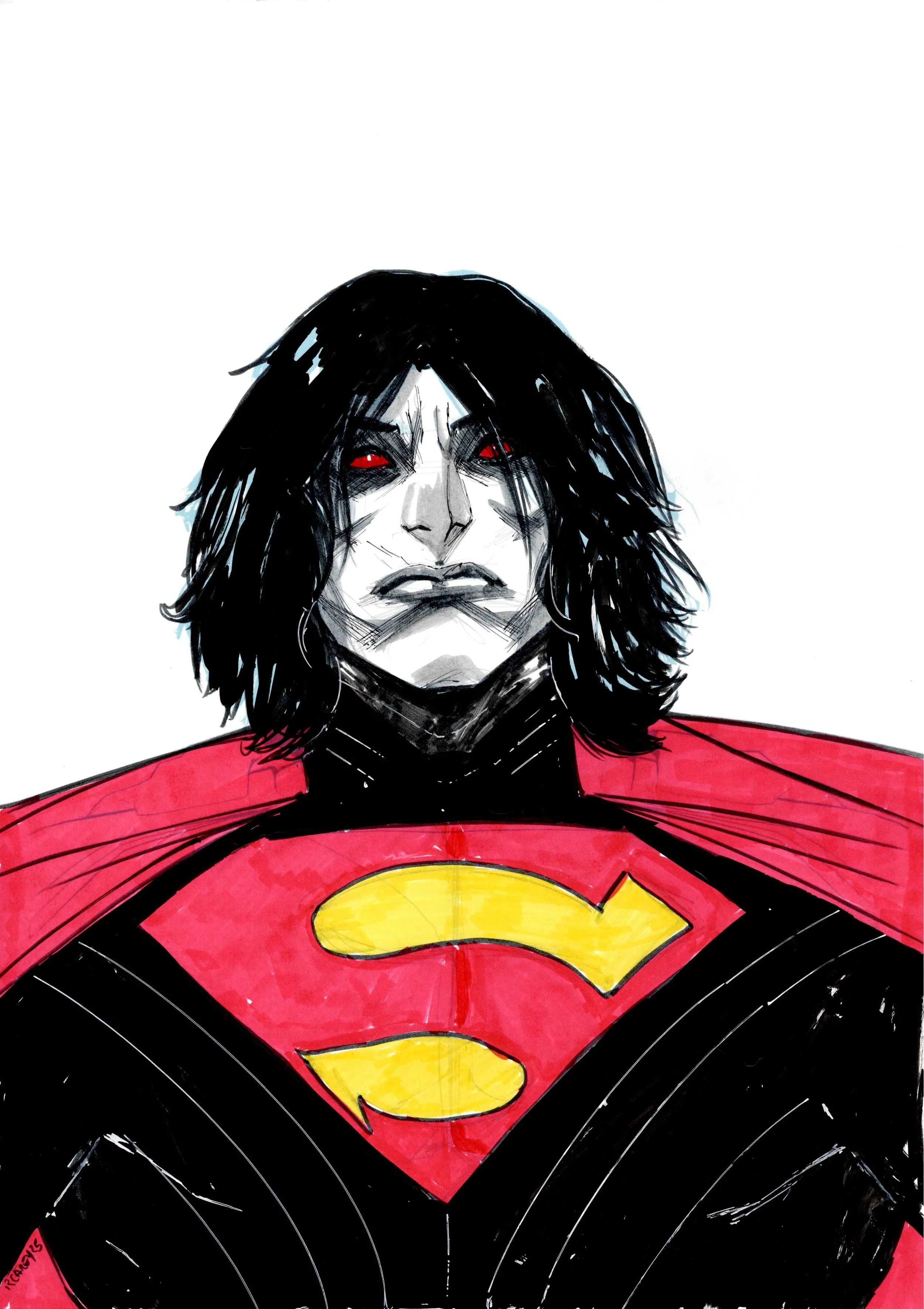 Absolute Superman 11X17 Head Sketch