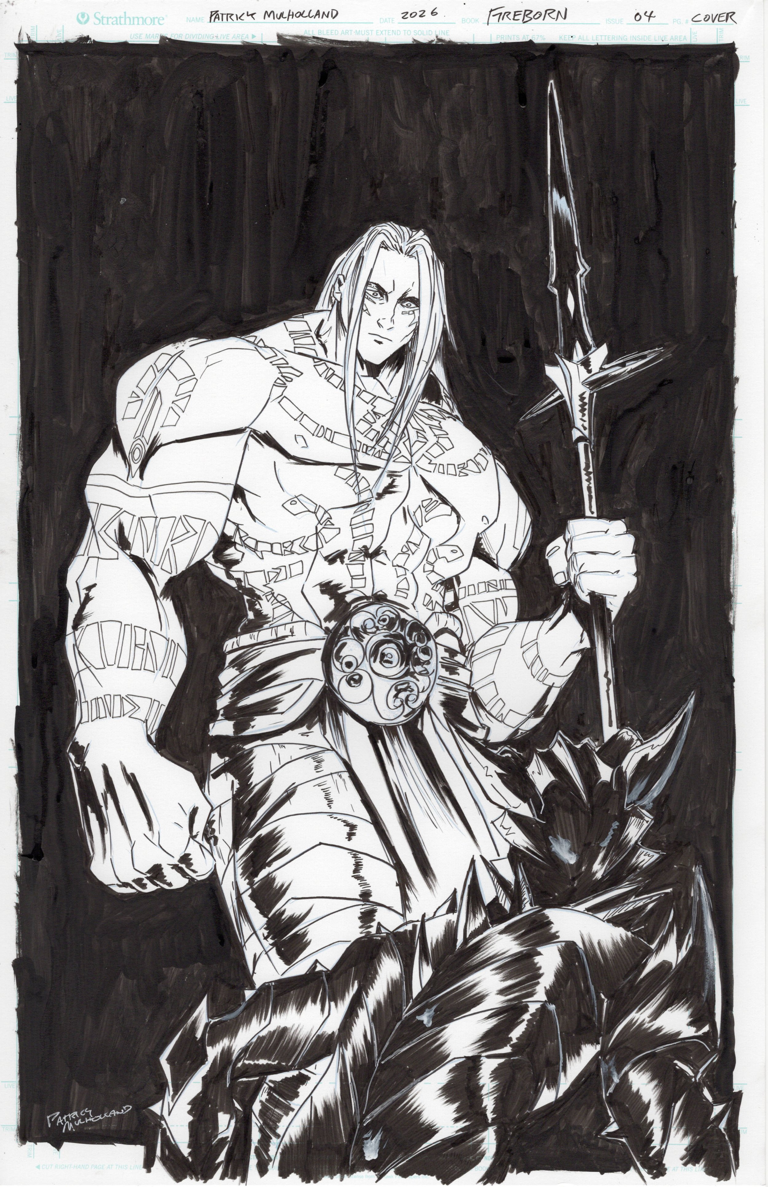 Original Cover Art for Fireborn #4 by Patrick Mulholland Absolute Batman Homage Cover