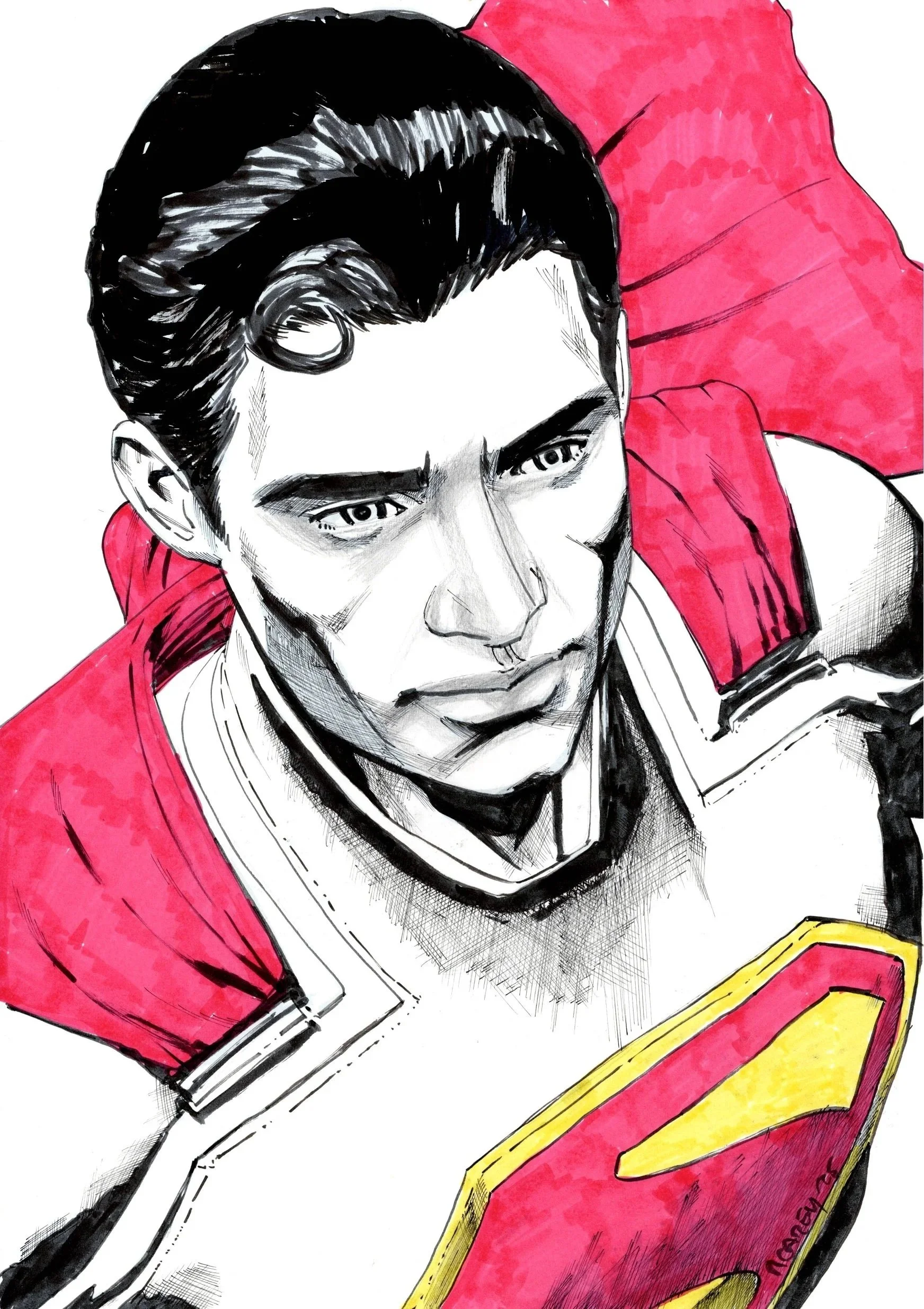 11X17 Superman Head Sketch