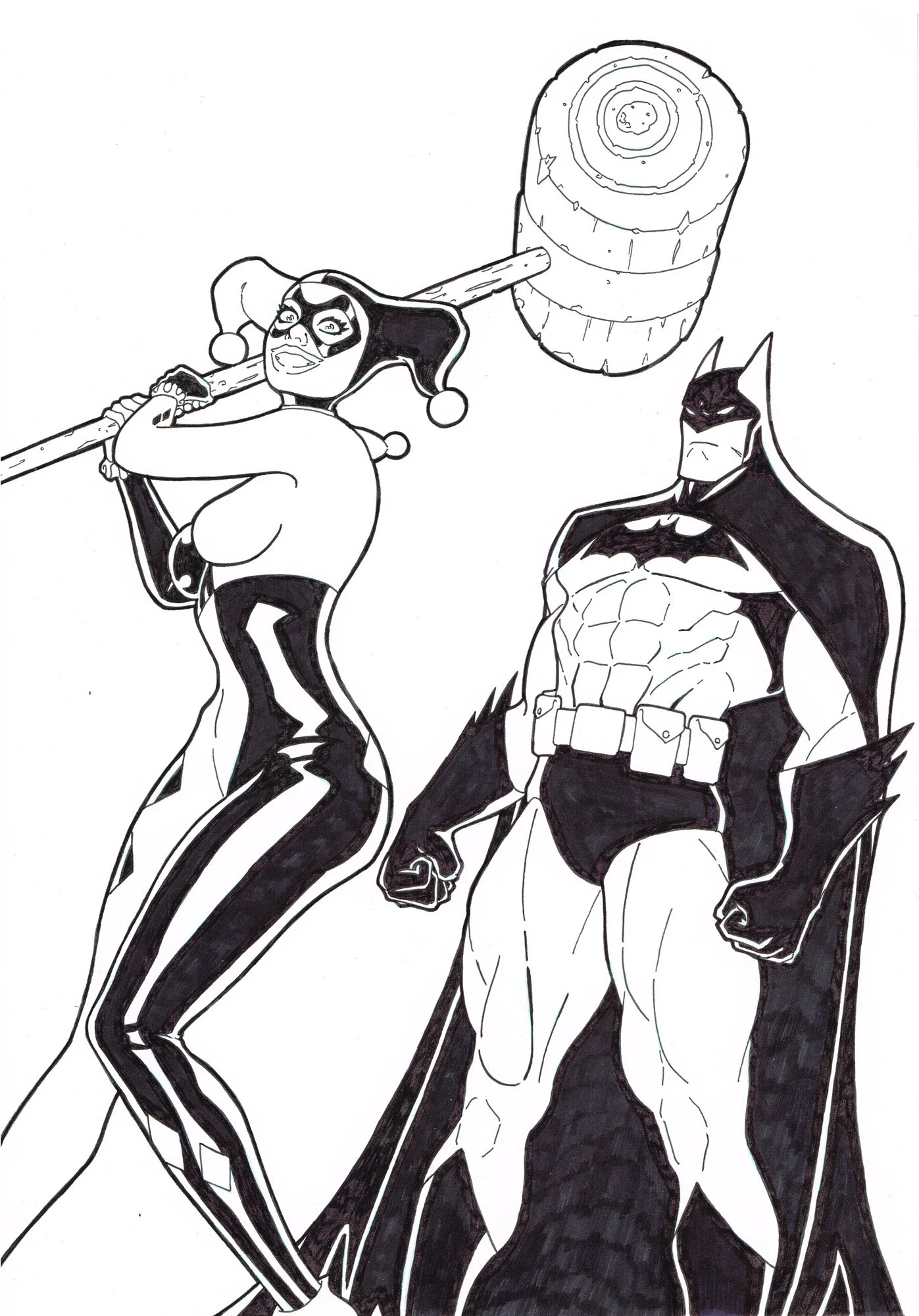 Batman and Harley Raw Inks.jpg