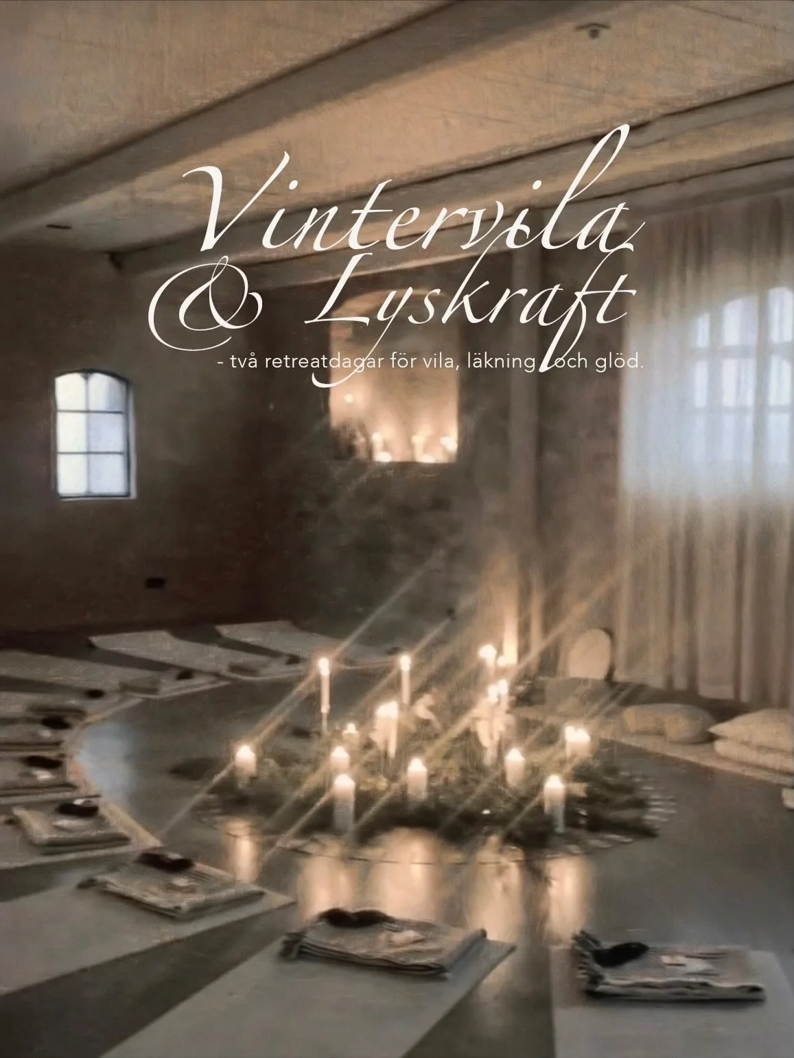 Den h&auml;r vintern bjuder vi in dig p&aring; en inre resa i tv&aring; steg. Fr&aring;n stilla VINTERVILA till str&aring;lande LYSKRAFT!✨

I december samlas vi i Studio Witte f&ouml;r VINTERVILA som blir en varm, h&aring;llande dag i terapeutisk Inn