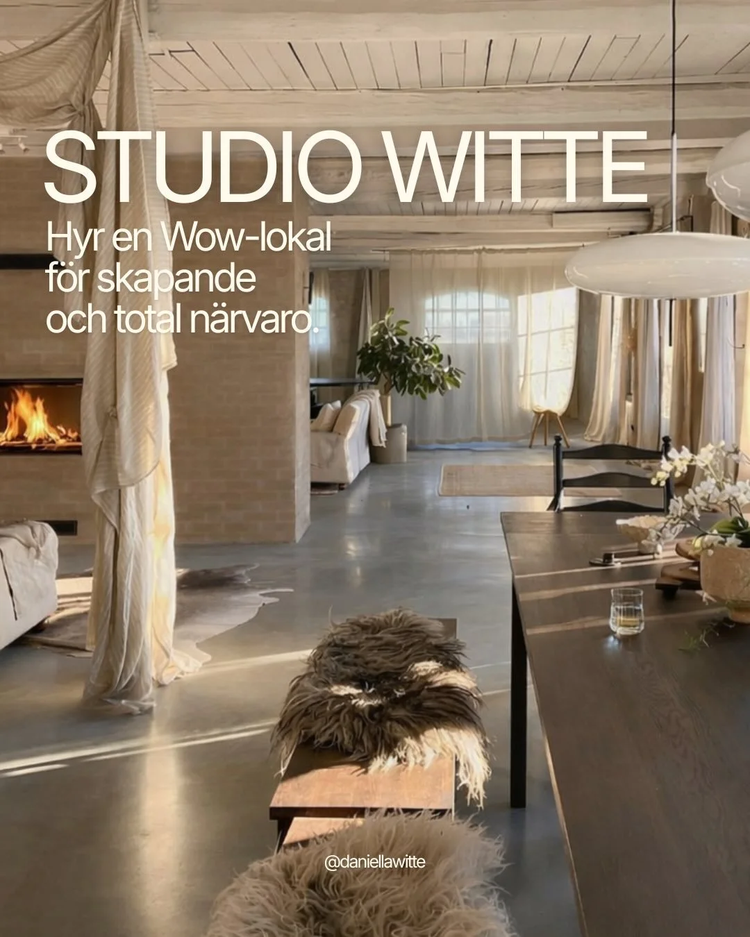 Studio Witte &auml;r en plats jag har skapat med omsorg &ndash; f&ouml;r stillhet, sk&ouml;nhet 
och n&auml;rvaro. 🤍
En wow-lokal d&auml;r ljuset, materialen och k&auml;nslan f&aring;r ta plats&hellip; och d&auml;r det &auml;r l&auml;tt att landa. D