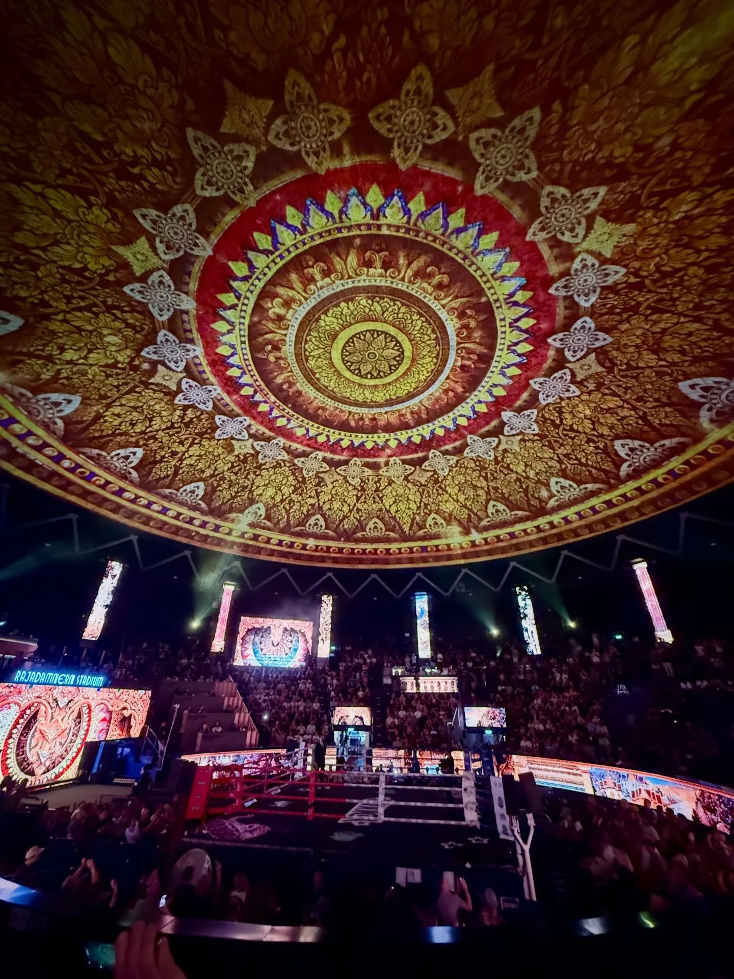 Our first Muay Thai fight night! We wanted it to be a good one so we booked tickets at Rajadamnern Stadium. The experience did not disappoint. We weren&rsquo;t exactly sure what we were getting into but this whole operation was very professional and 