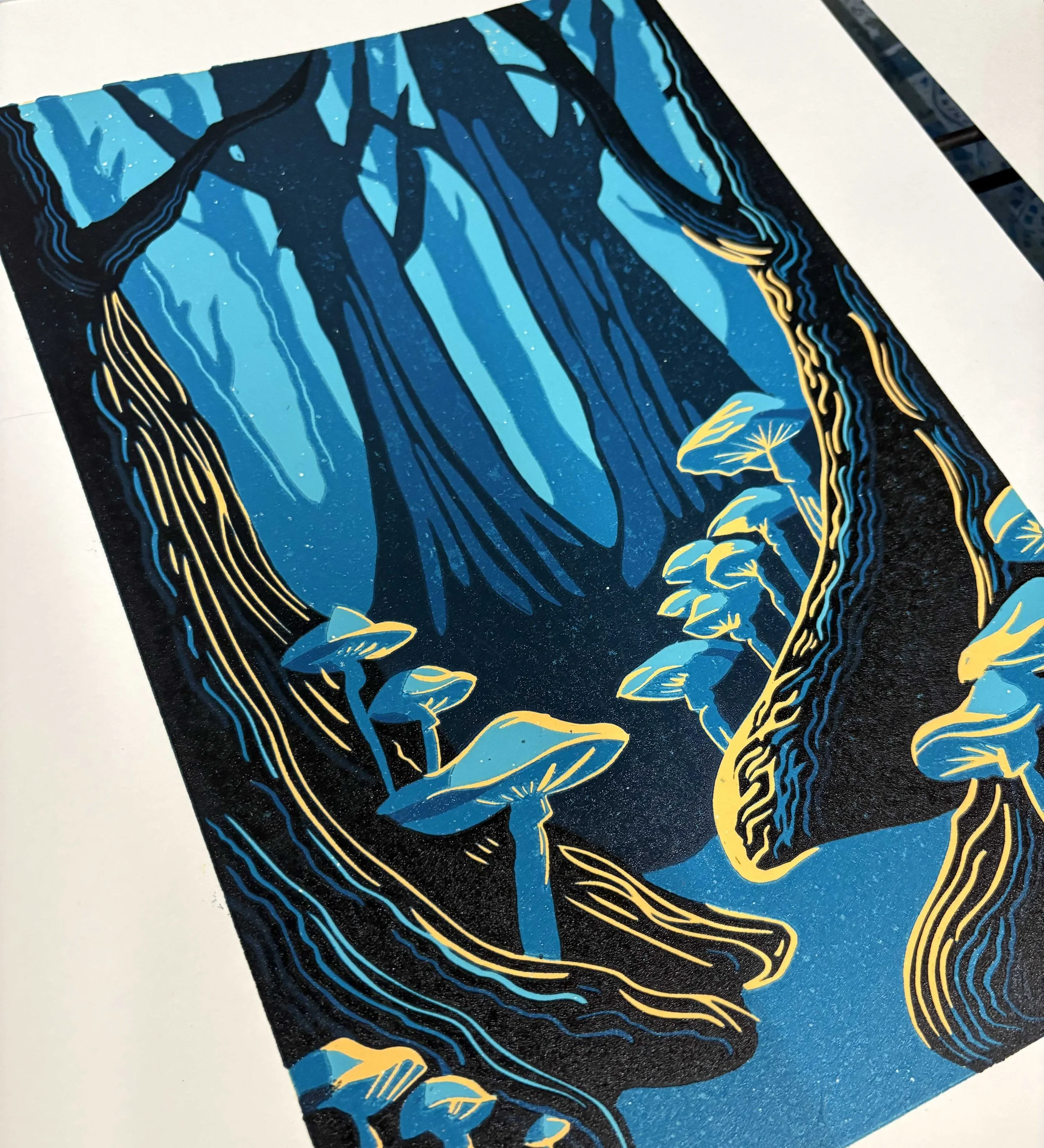 Mushroom Foresr - Lino print - Elizabeth Hall 4.jpg