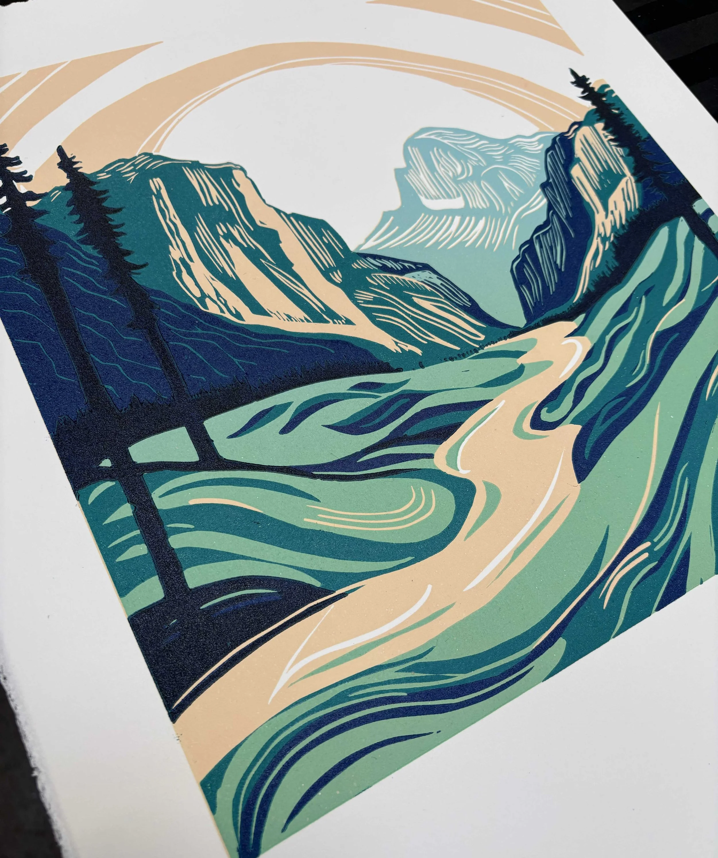 Yosemite - Lino Print - Elizabeth Hall 3.jpg