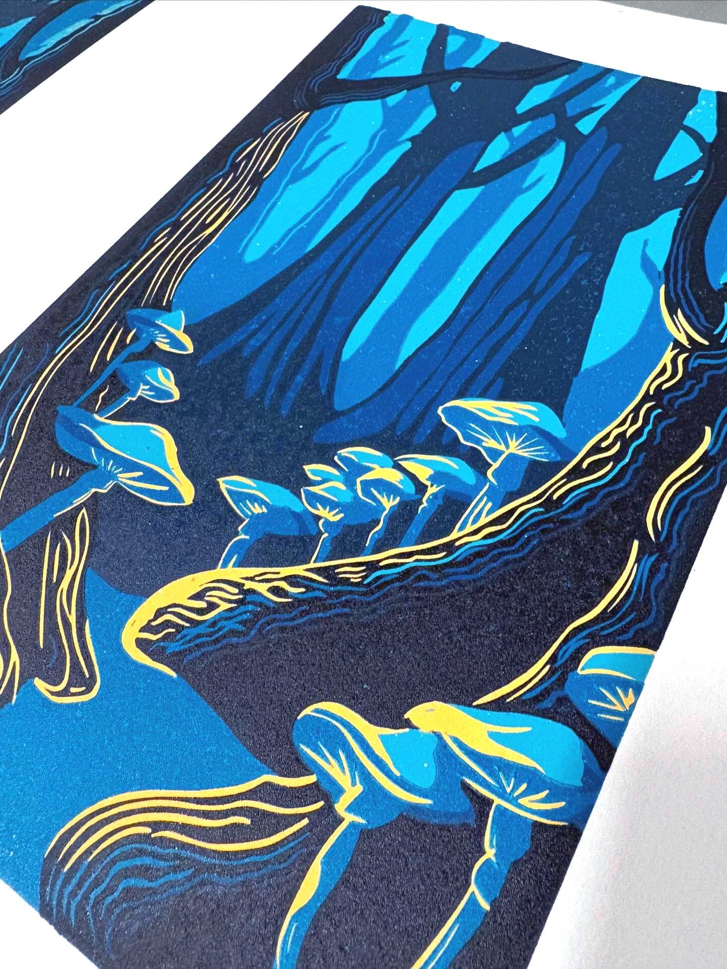 Mushroom Foresr - Lino print - Elizabeth Hall 1.jpg
